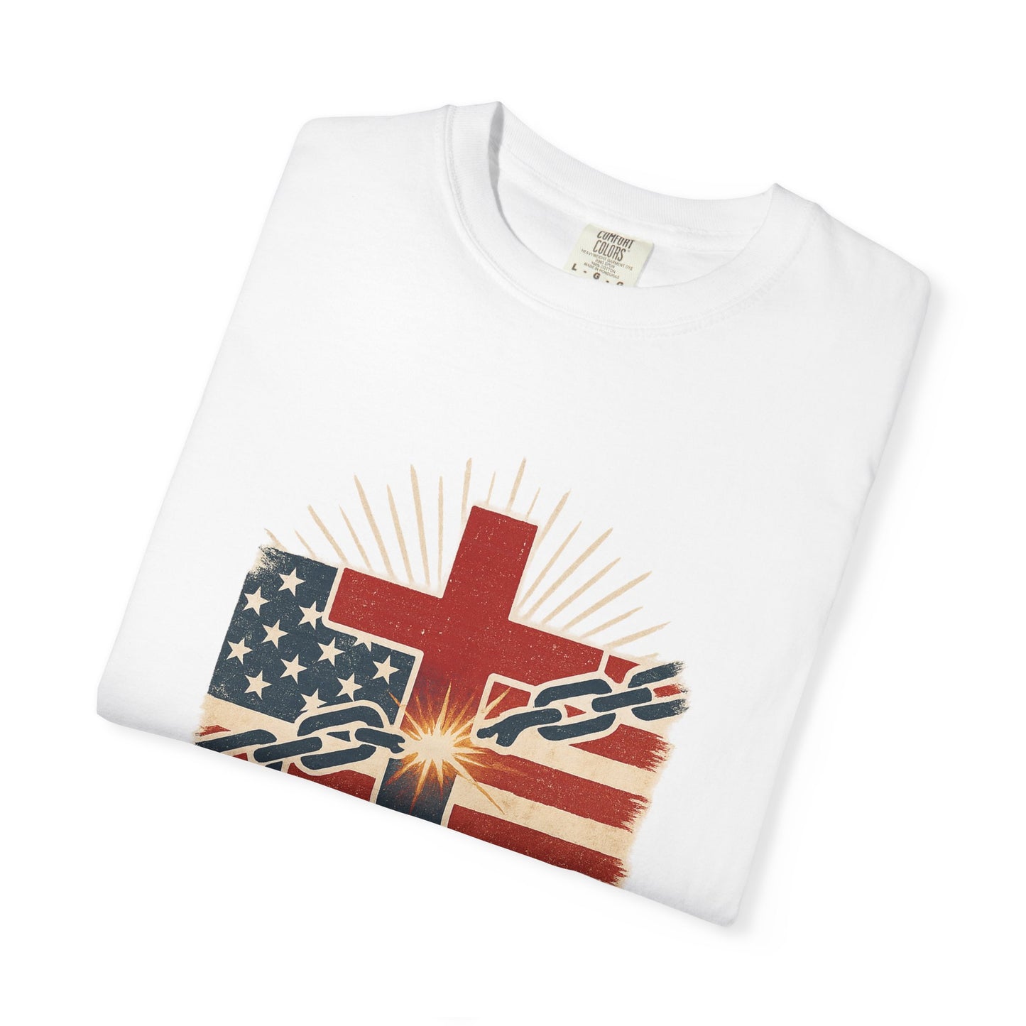 Christian Freedom Unisex T-shirt, Garment-Dyed Tee, Inspirational Gift, Faith-Based Apparel, July 4th Celebration Shirt