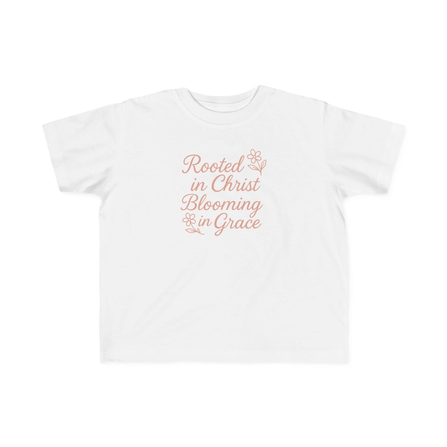 Toddler's Christian Inspirational Tee, Rooted in Christ Shirt, Blooming in Grace, Kids Faith Clothing, Easter Outfit, Baby Shower Gift