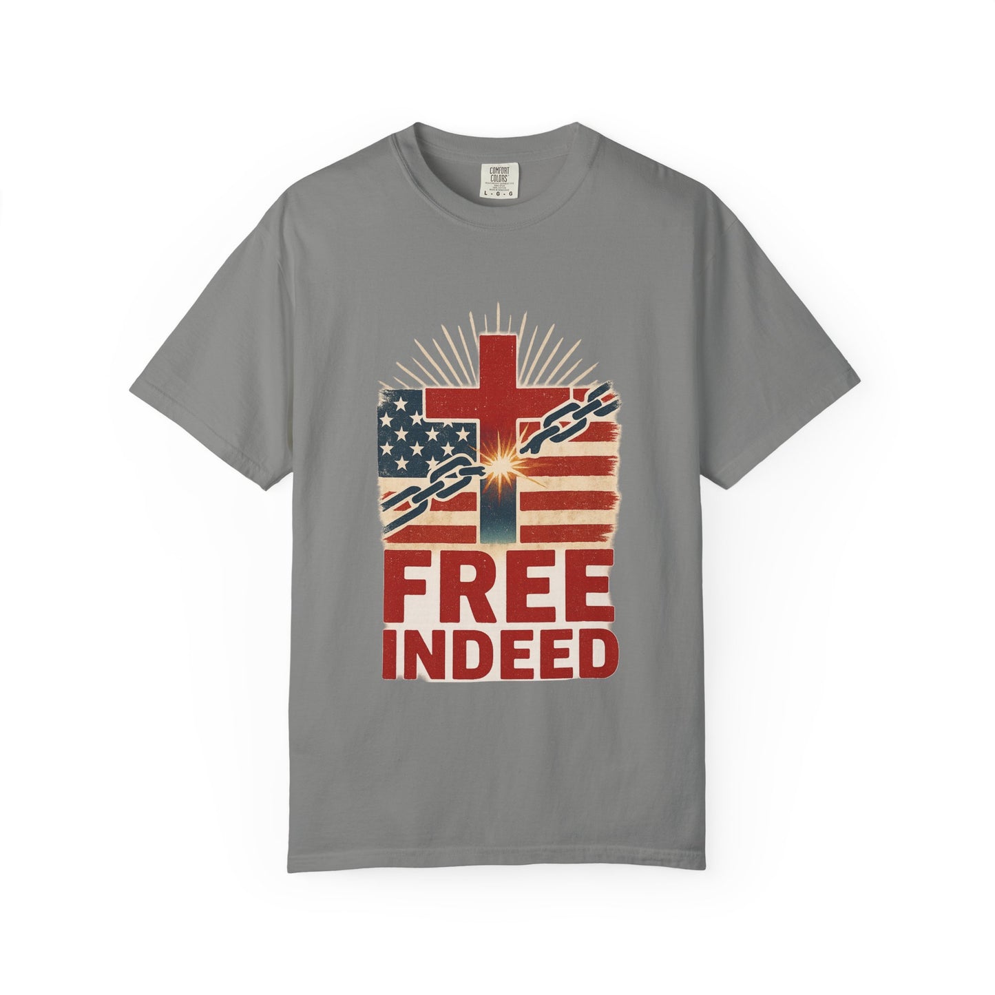Christian Freedom Unisex T-shirt, Garment-Dyed Tee, Inspirational Gift, Faith-Based Apparel, July 4th Celebration Shirt