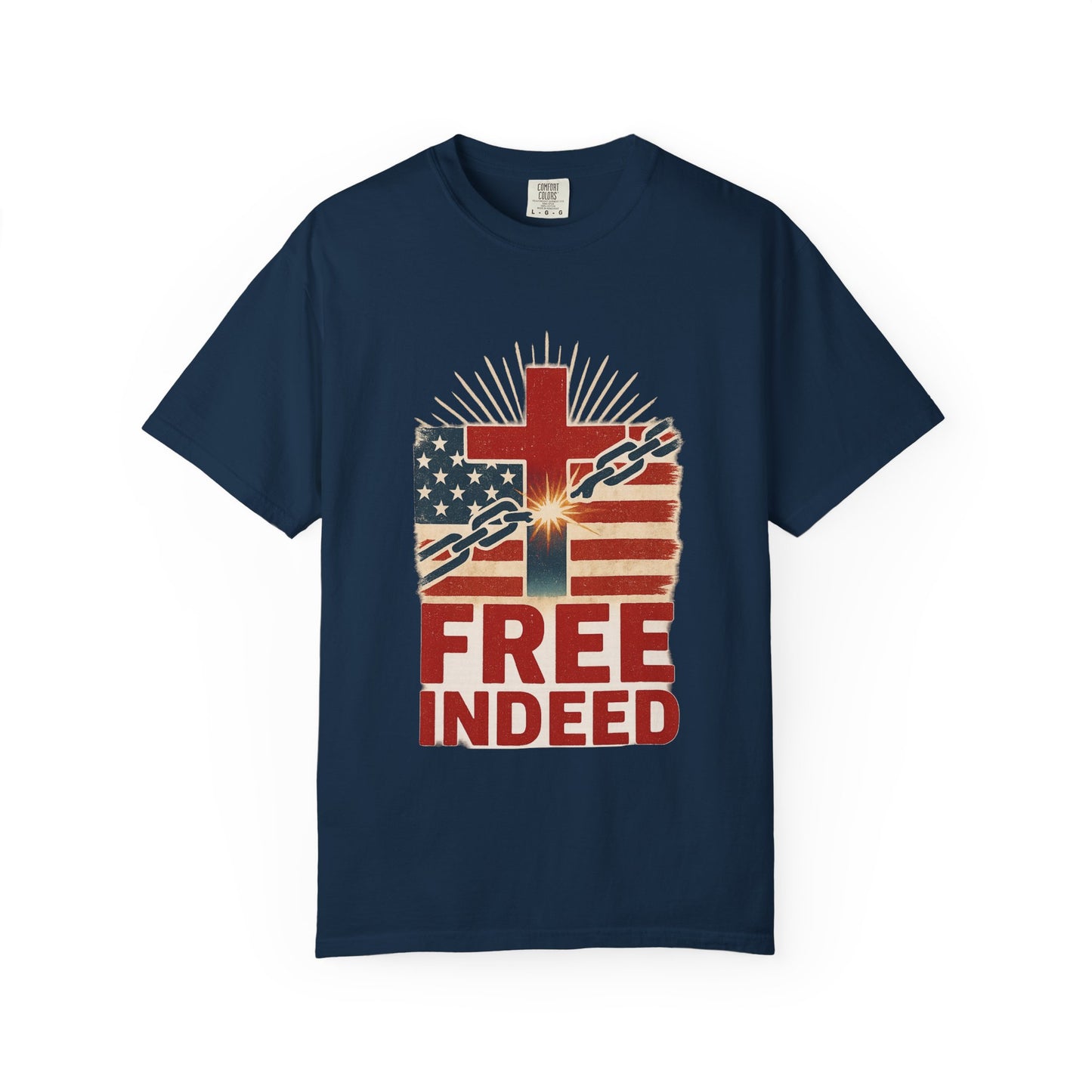 Christian Freedom Unisex T-shirt, Garment-Dyed Tee, Inspirational Gift, Faith-Based Apparel, July 4th Celebration Shirt