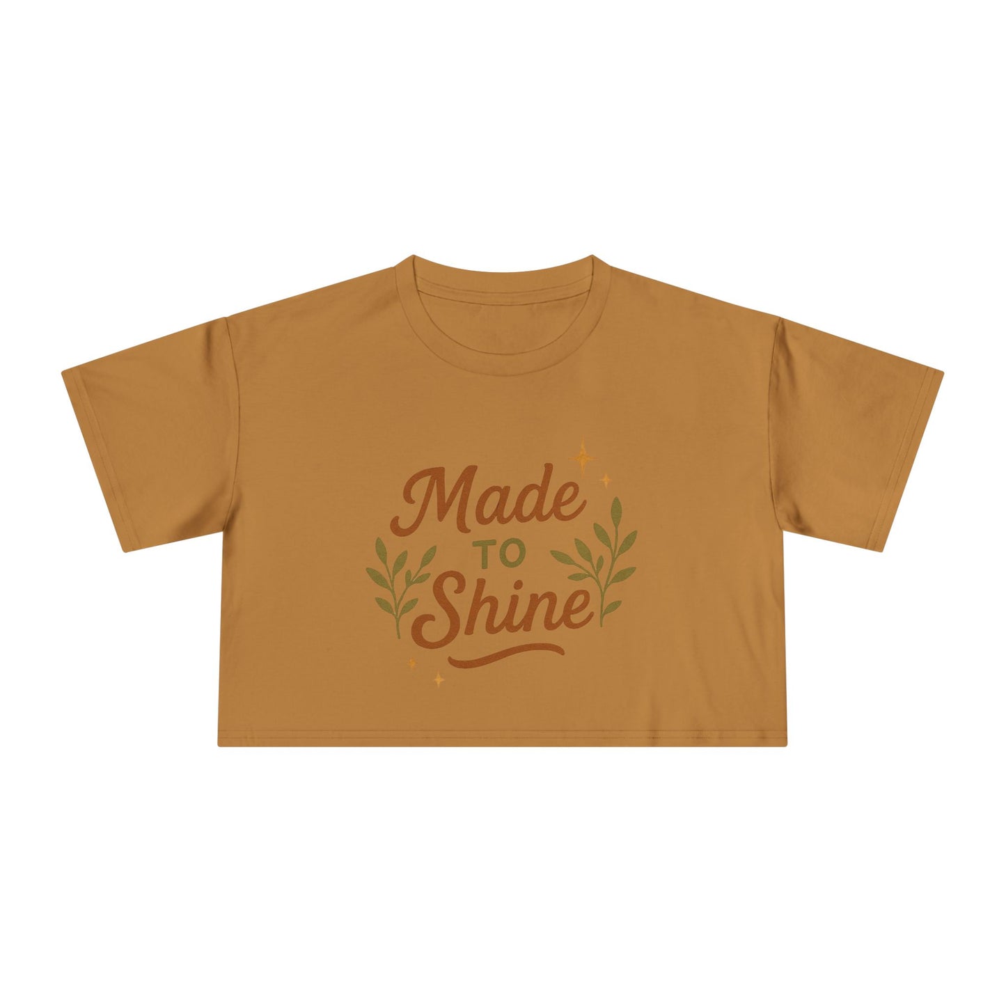 Women's Crop Tee - "Made to Shine" Inspirational Top, Casual Summer Wear, Trendy Gift for Her, Motivational Shirt, Eco-Friendly Fashion