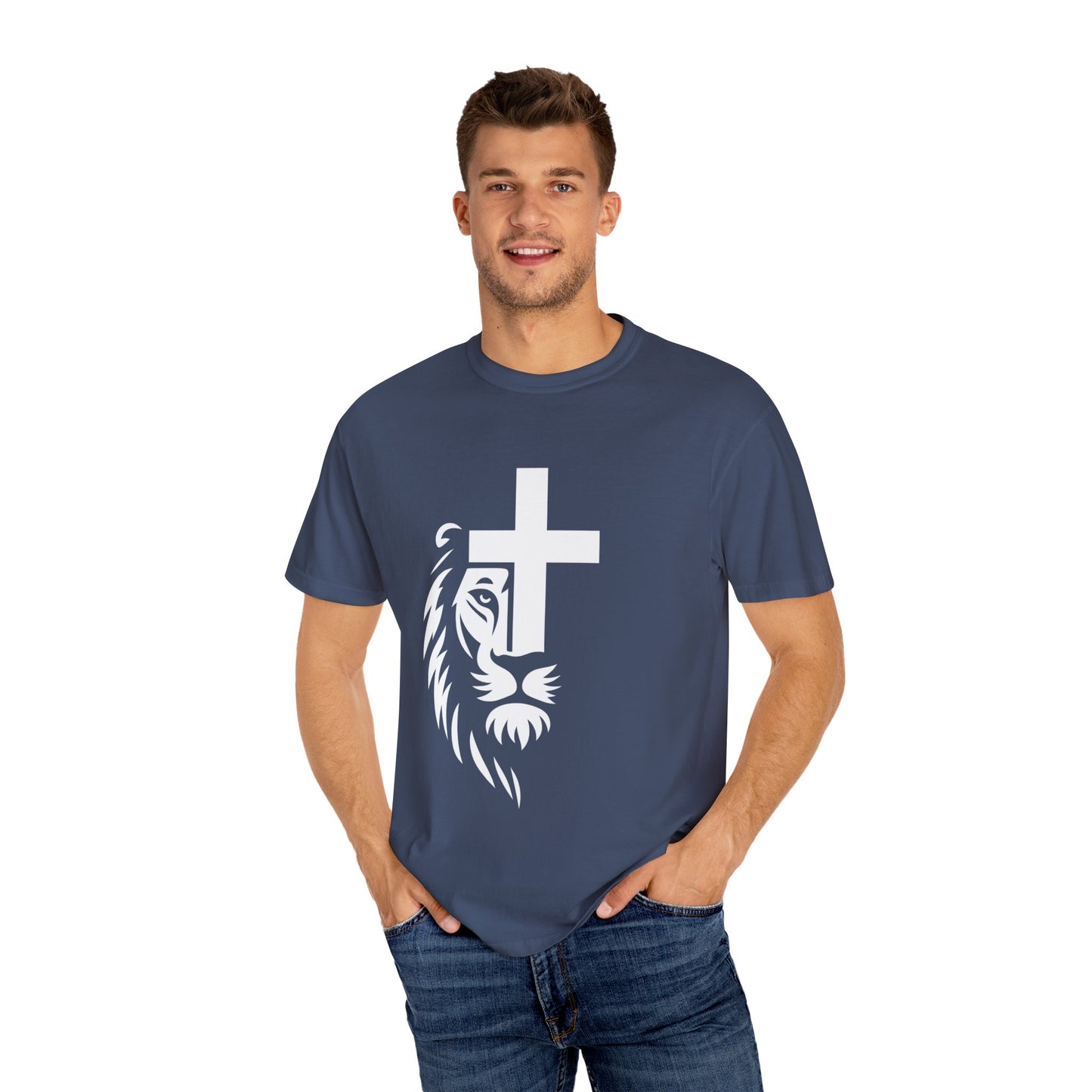 Faith-Inspired Lion T-Shirt, Christian Apparel, Unisex Tee, Spiritual Gift, Casual Wear, Unique Religious Shirt