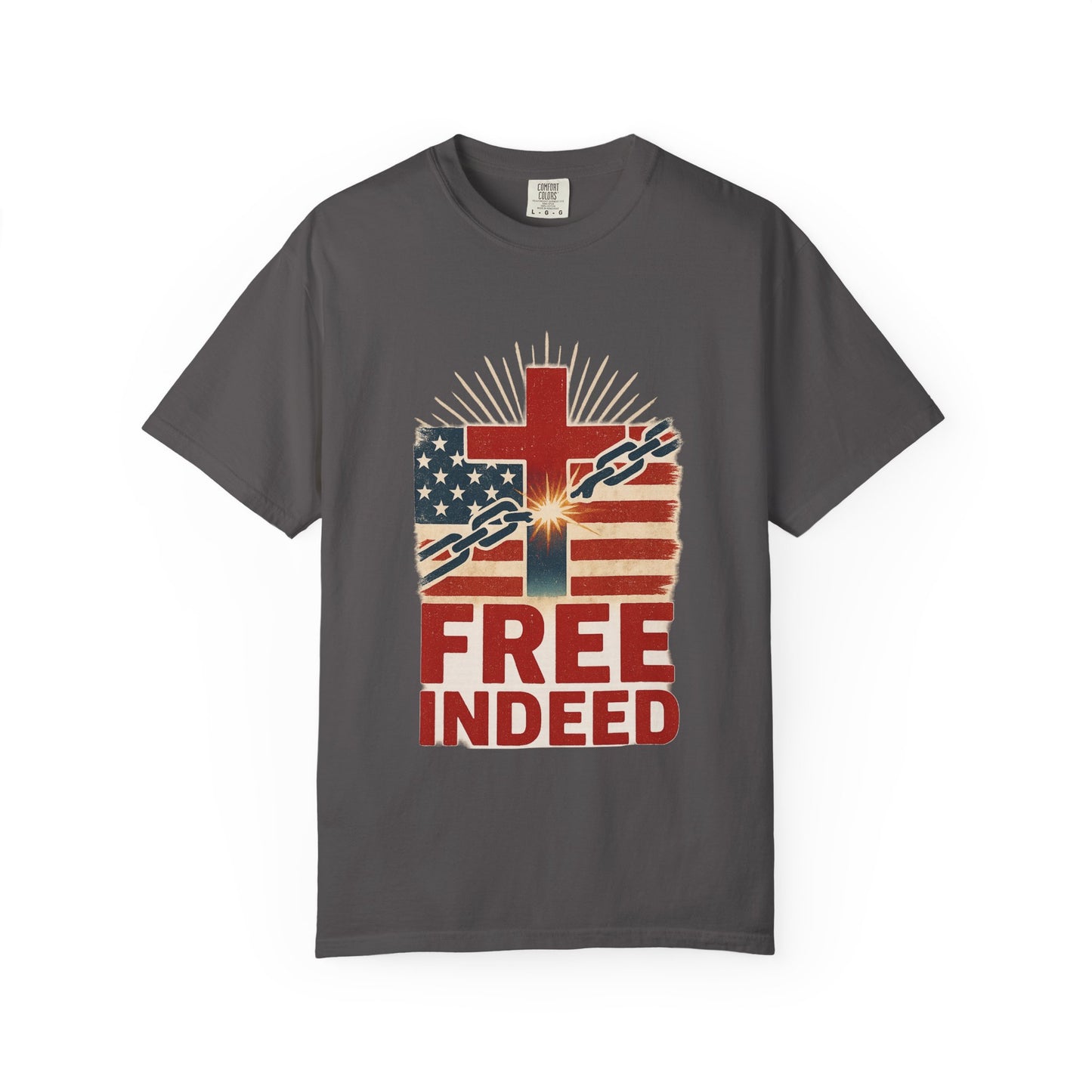 Christian Freedom Unisex T-shirt, Garment-Dyed Tee, Inspirational Gift, Faith-Based Apparel, July 4th Celebration Shirt