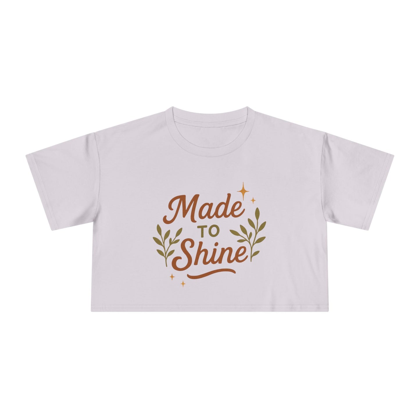 Women's Crop Tee - "Made to Shine" Inspirational Top, Casual Summer Wear, Trendy Gift for Her, Motivational Shirt, Eco-Friendly Fashion
