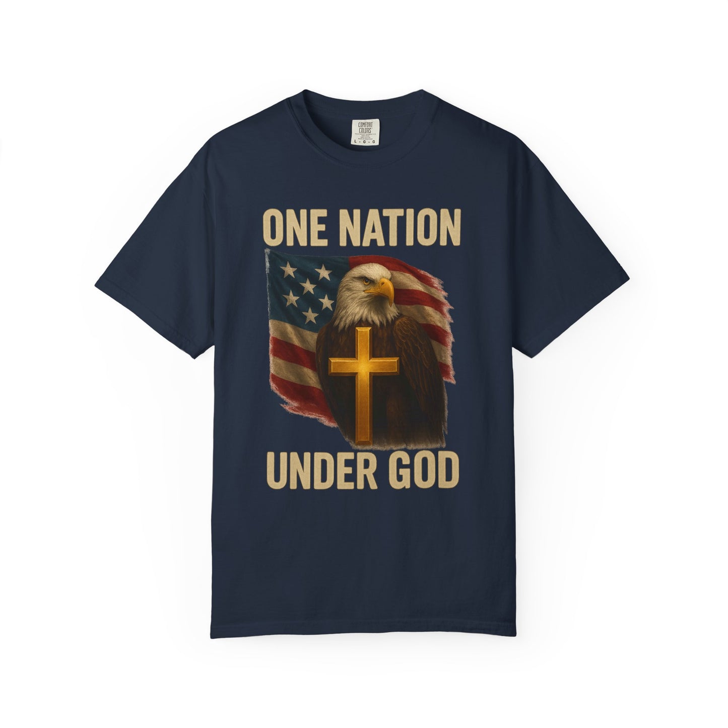 Patriotic Christian Eagle T-Shirt, Unisex Tee, American Flag Shirt, One Nation Under God Apparel, Independence Day Gift
