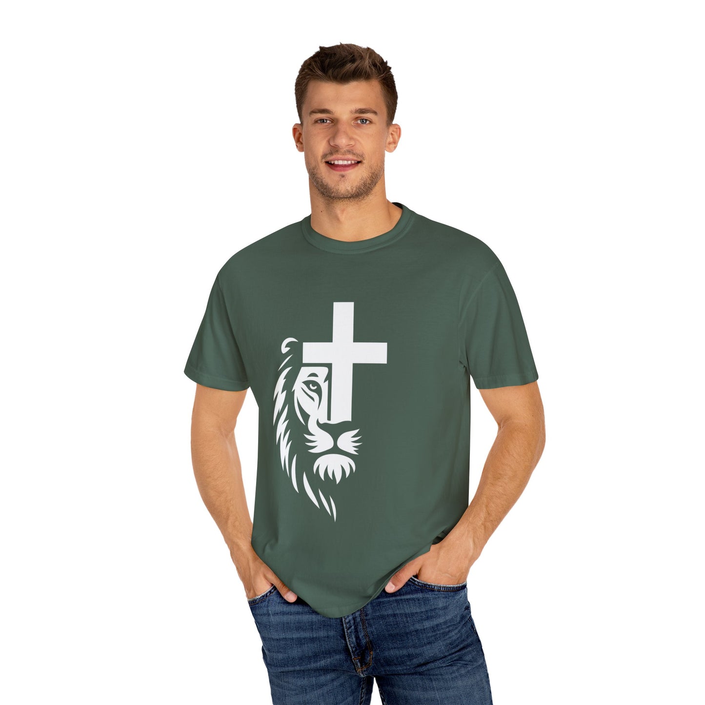 Faith-Inspired Lion T-Shirt, Christian Apparel, Unisex Tee, Spiritual Gift, Casual Wear, Unique Religious Shirt