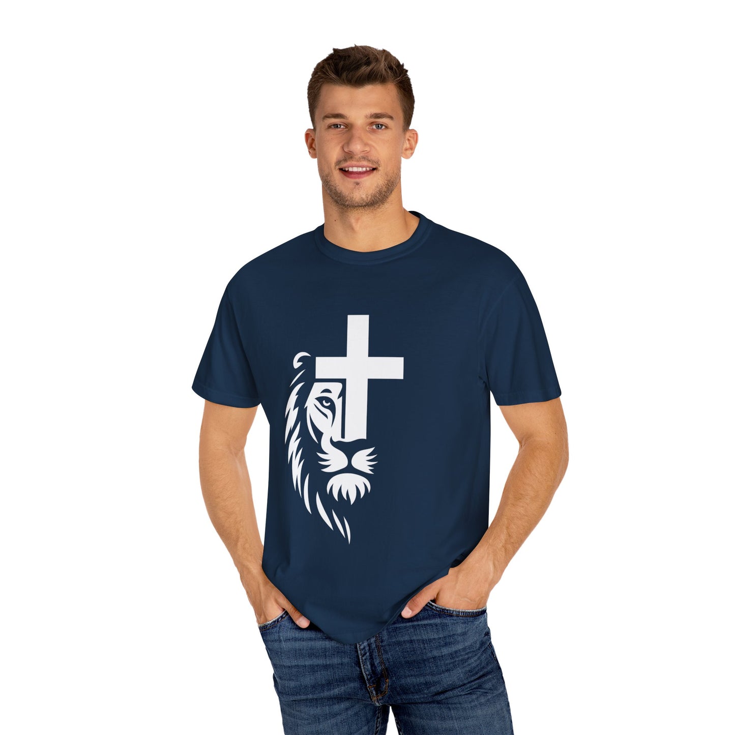 Faith-Inspired Lion T-Shirt, Christian Apparel, Unisex Tee, Spiritual Gift, Casual Wear, Unique Religious Shirt