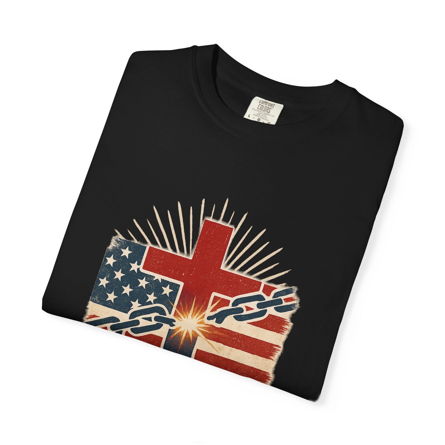Christian Freedom Unisex T-shirt, Garment-Dyed Tee, Inspirational Gift, Faith-Based Apparel, July 4th Celebration Shirt