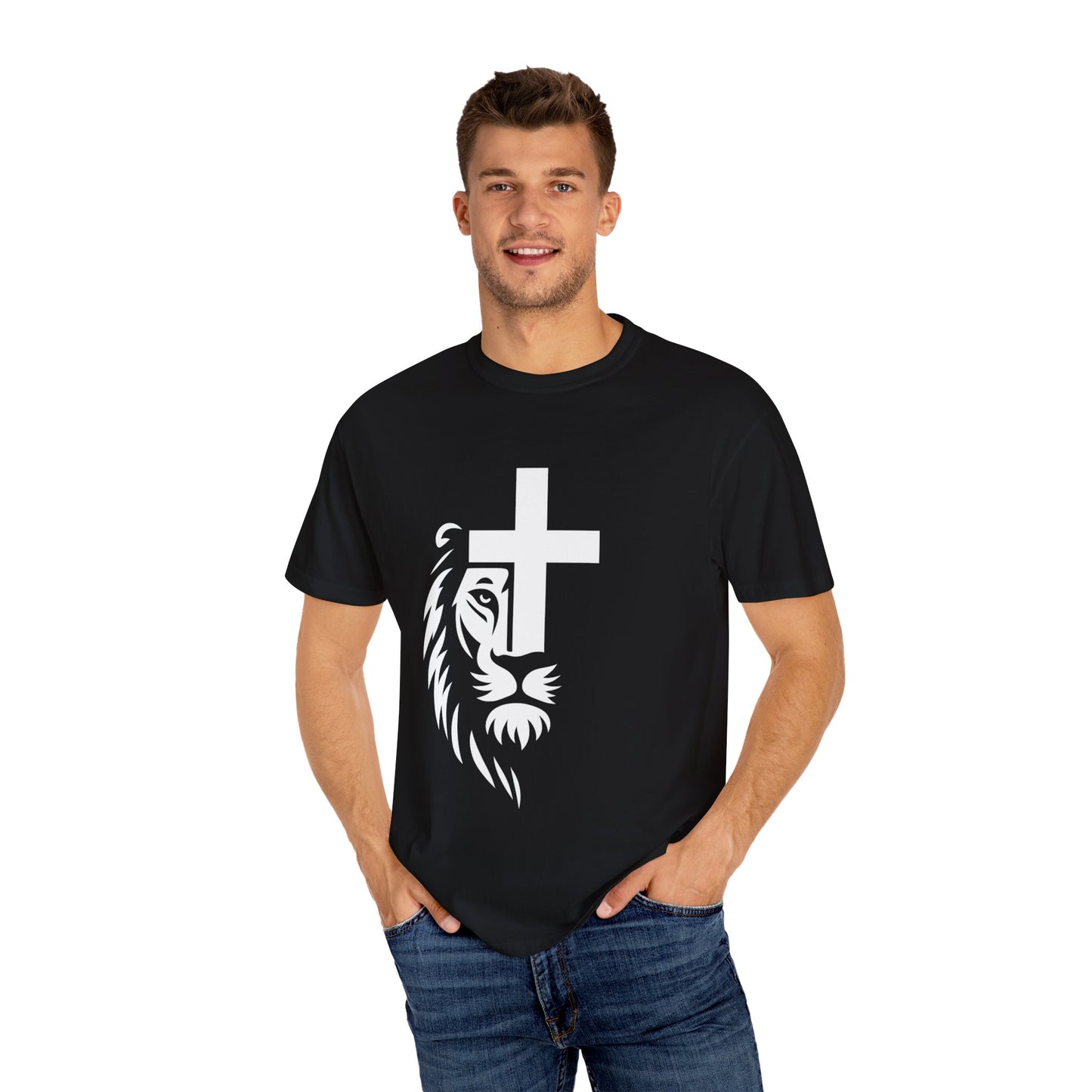 Faith-Inspired Lion T-Shirt, Christian Apparel, Unisex Tee, Spiritual Gift, Casual Wear, Unique Religious Shirt