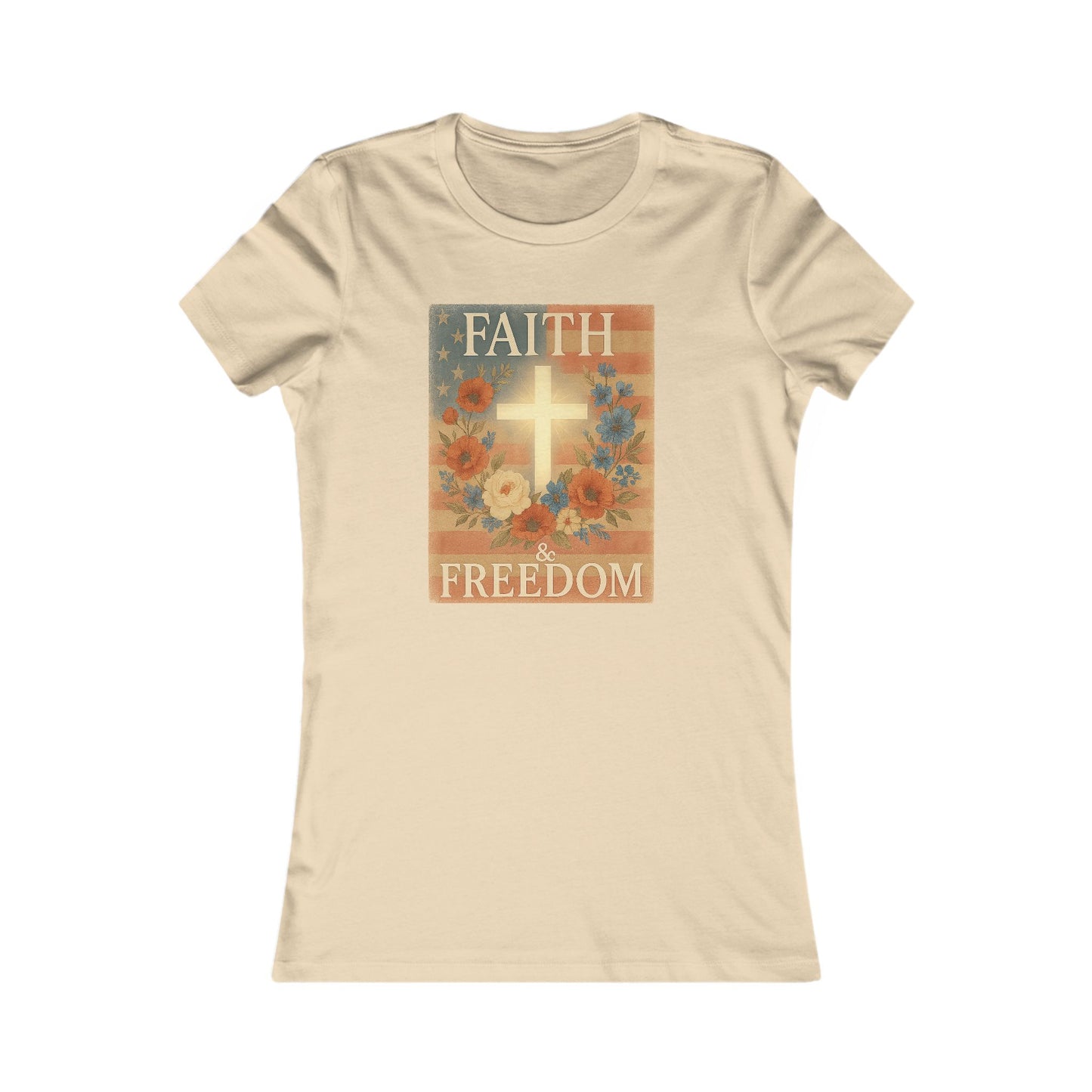 Faith & Freedom Women's Tee | Inspirational Graphic T-Shirt for Faith-Lovers, Casual Wear, Gift for Moms, Christian Apparel, Vintage Design
