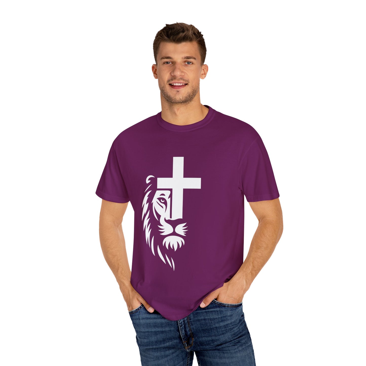 Faith-Inspired Lion T-Shirt, Christian Apparel, Unisex Tee, Spiritual Gift, Casual Wear, Unique Religious Shirt