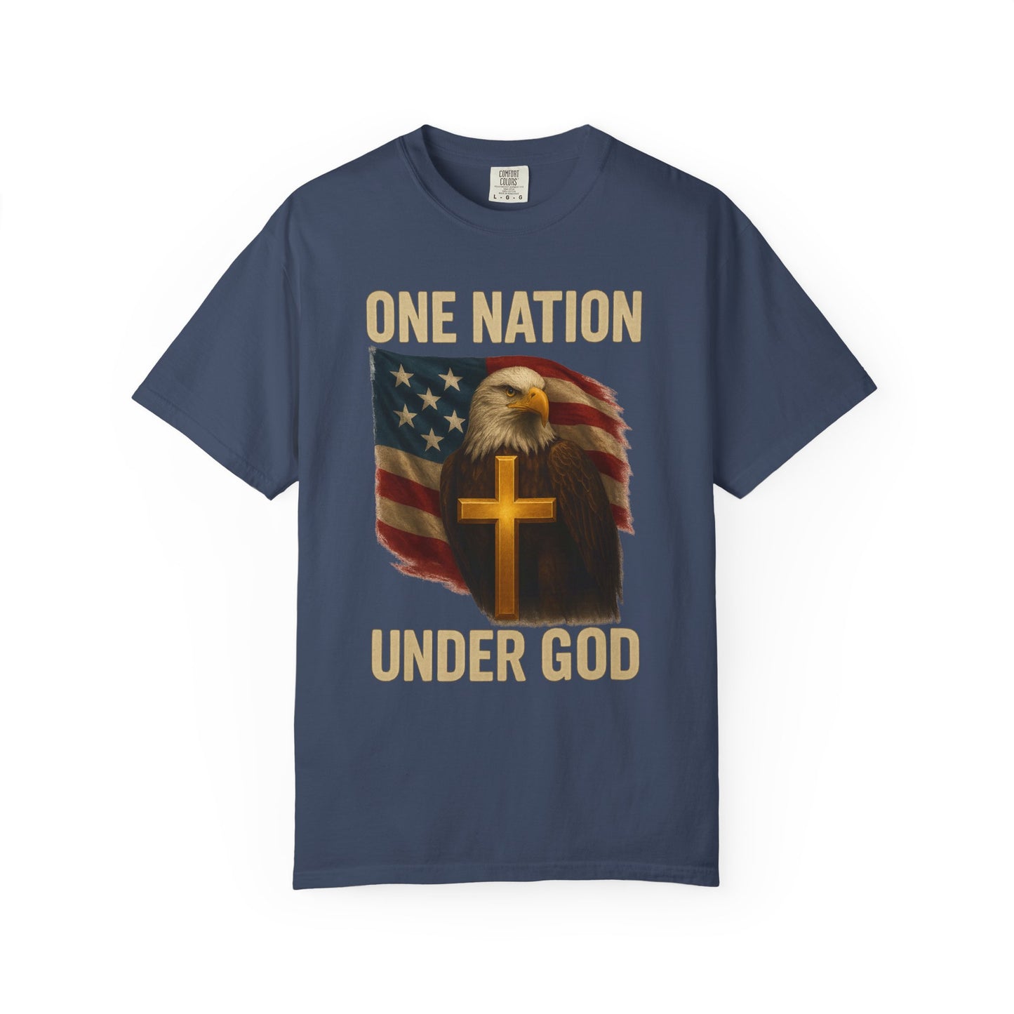 Patriotic Christian Eagle T-Shirt, Unisex Tee, American Flag Shirt, One Nation Under God Apparel, Independence Day Gift