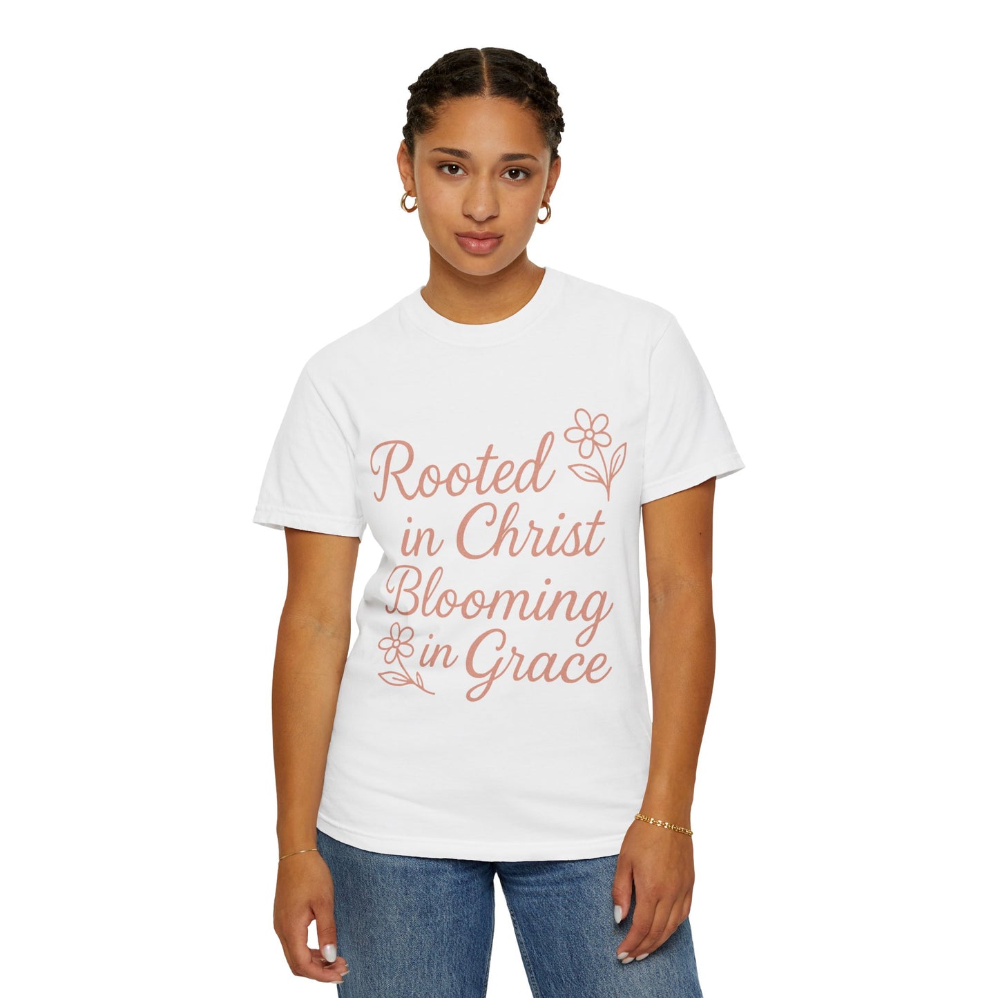 Inspirational Christian T-Shirt | Rooted in Christ, Blooming in Grace | Faith Apparel, Christian Gifts, Unisex Tees, Casual Wear