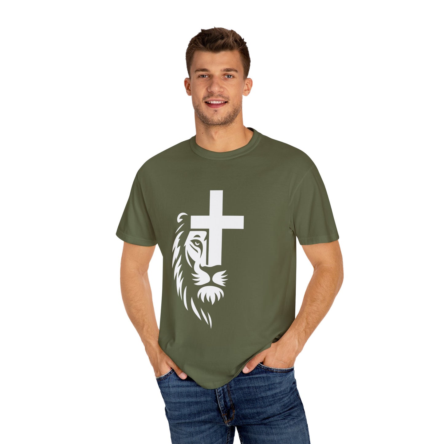 Faith-Inspired Lion T-Shirt, Christian Apparel, Unisex Tee, Spiritual Gift, Casual Wear, Unique Religious Shirt