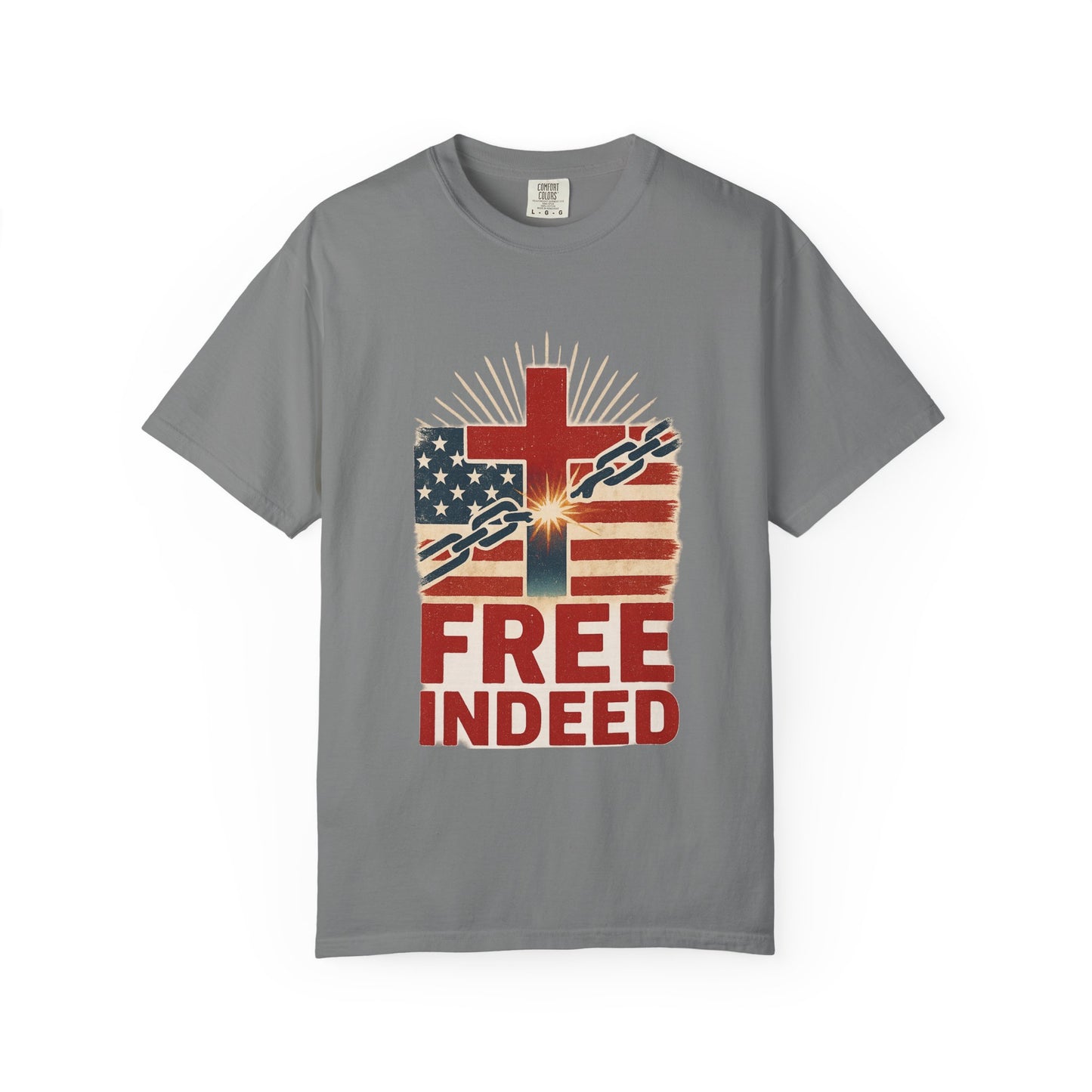 Christian Freedom Unisex T-shirt, Garment-Dyed Tee, Inspirational Gift, Faith-Based Apparel, July 4th Celebration Shirt