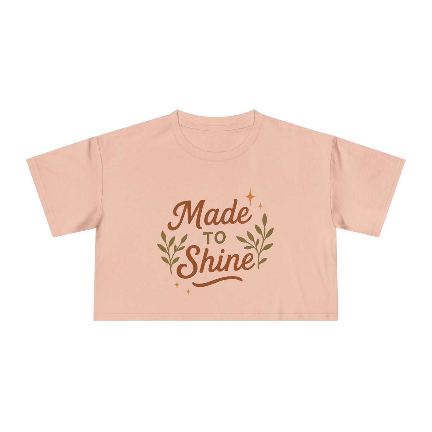 Women's Crop Tee - "Made to Shine" Inspirational Top, Casual Summer Wear, Trendy Gift for Her, Motivational Shirt, Eco-Friendly Fashion