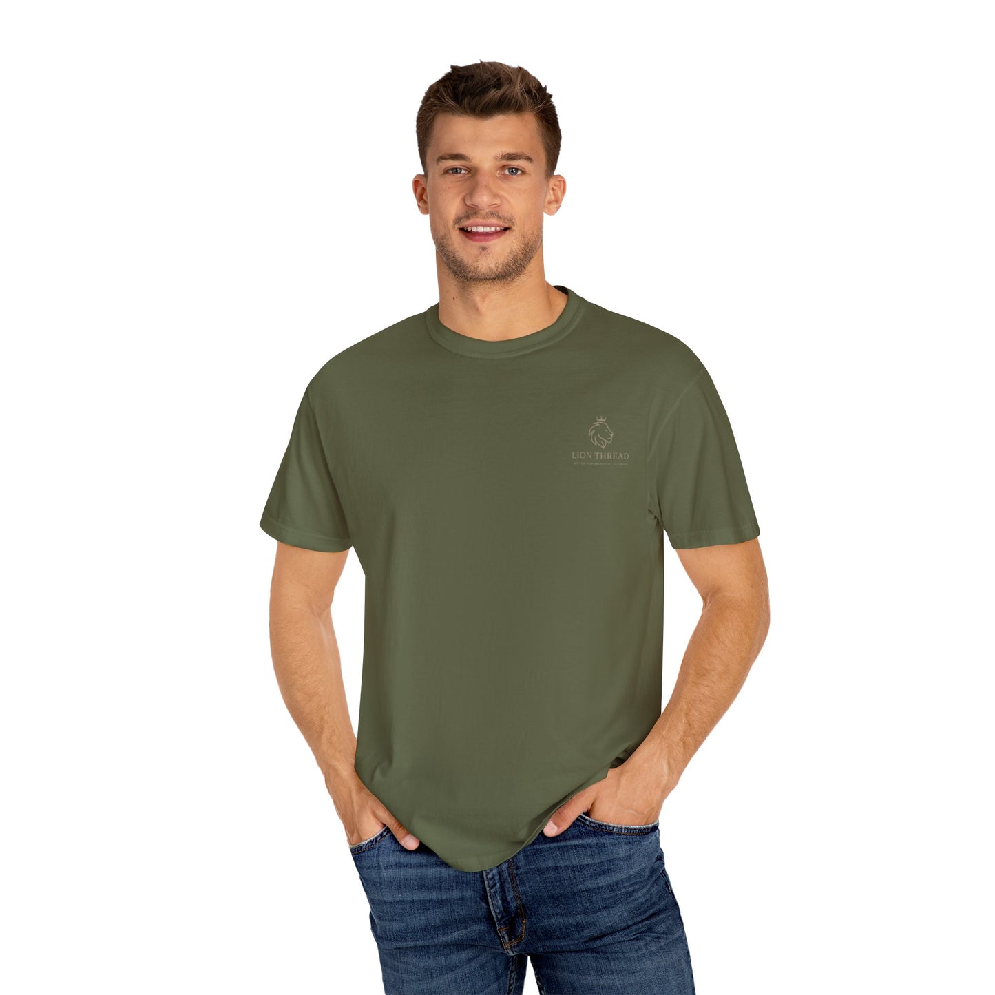 Faith-Inspired Garment-Dyed T-Shirt - Jesus Over Everything, Christian Tee, Inspirational Top, Religious Gift, Everyday Wear