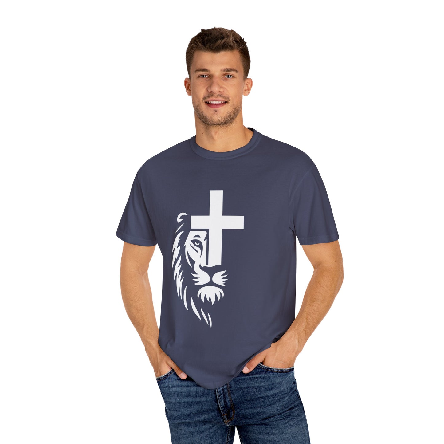 Faith-Inspired Lion T-Shirt, Christian Apparel, Unisex Tee, Spiritual Gift, Casual Wear, Unique Religious Shirt