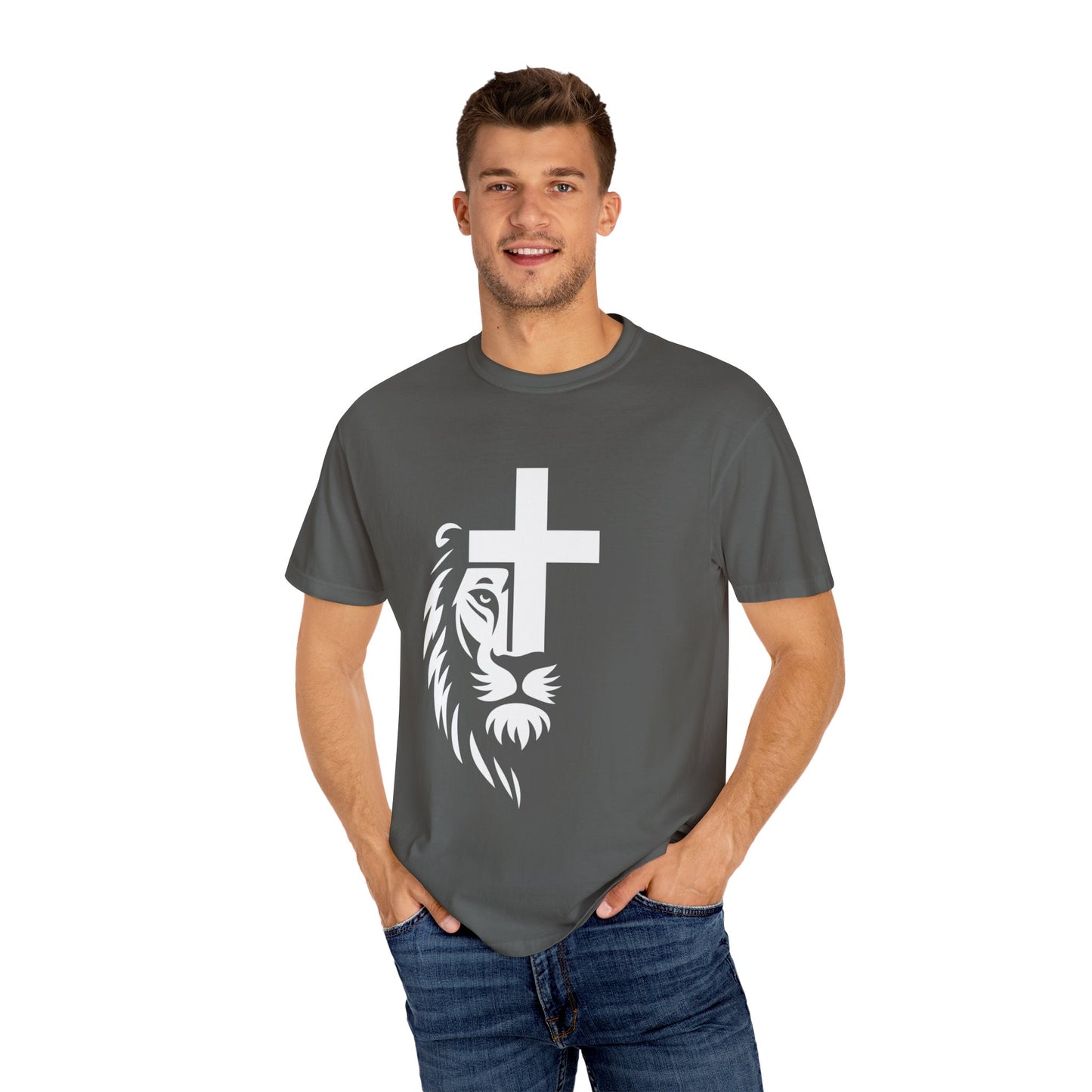 Faith-Inspired Lion T-Shirt, Christian Apparel, Unisex Tee, Spiritual Gift, Casual Wear, Unique Religious Shirt
