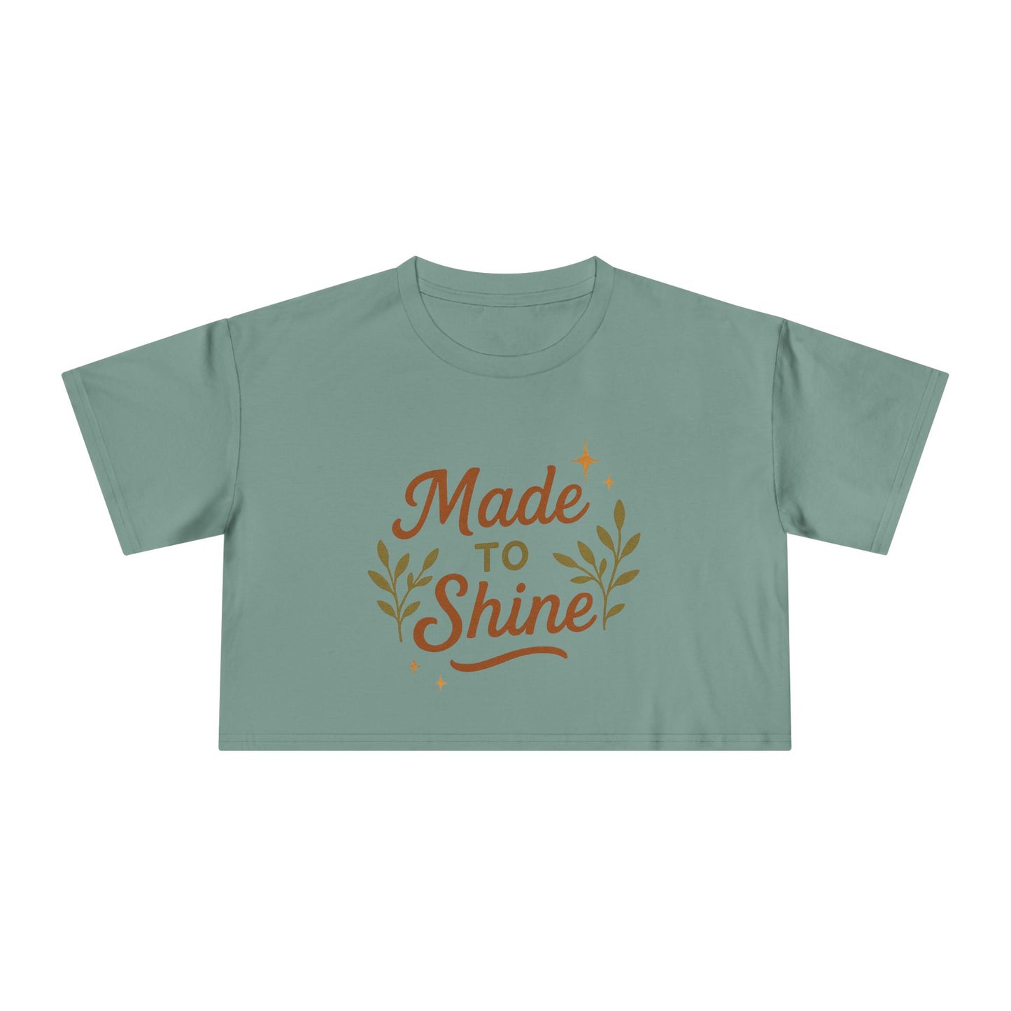 Women's Crop Tee - "Made to Shine" Inspirational Top, Casual Summer Wear, Trendy Gift for Her, Motivational Shirt, Eco-Friendly Fashion