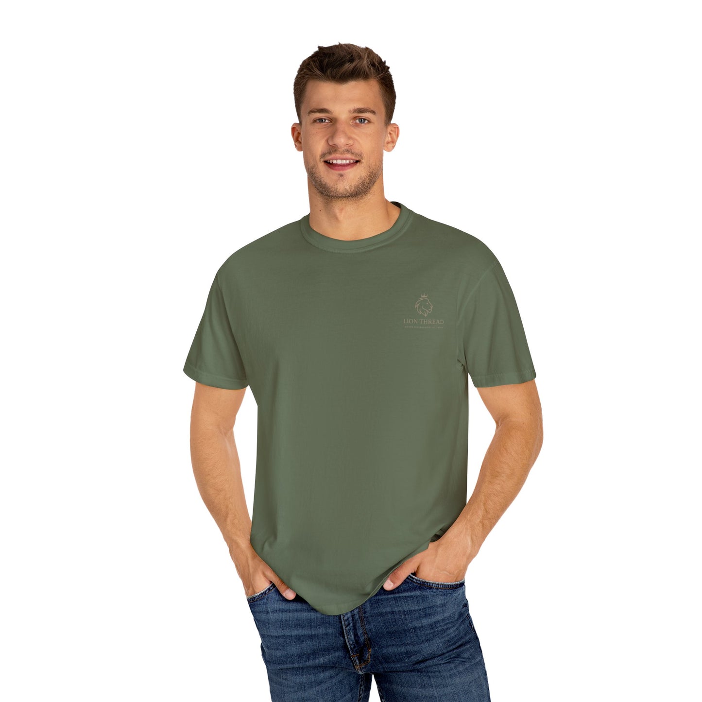Faith-Inspired Garment-Dyed T-Shirt - Jesus Over Everything, Christian Tee, Inspirational Top, Religious Gift, Everyday Wear