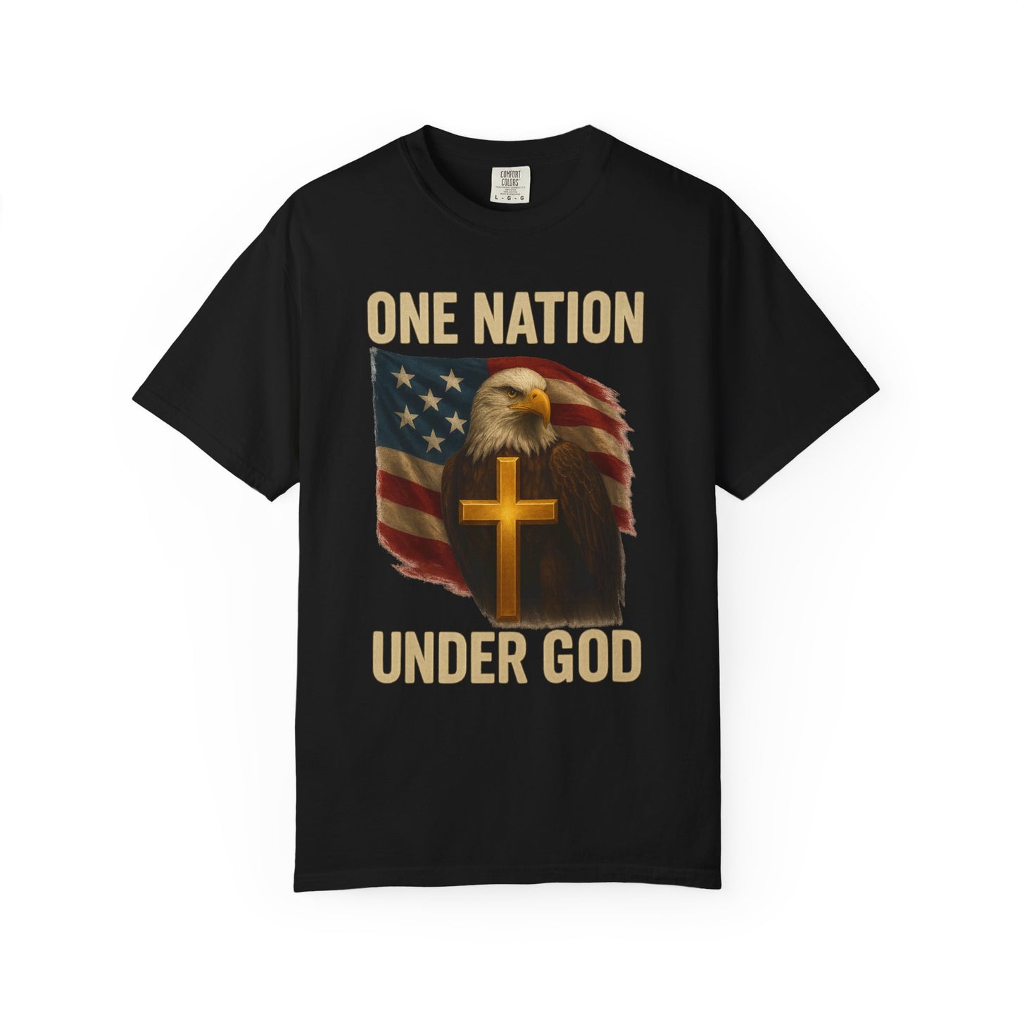 Patriotic Christian Eagle T-Shirt, Unisex Tee, American Flag Shirt, One Nation Under God Apparel, Independence Day Gift