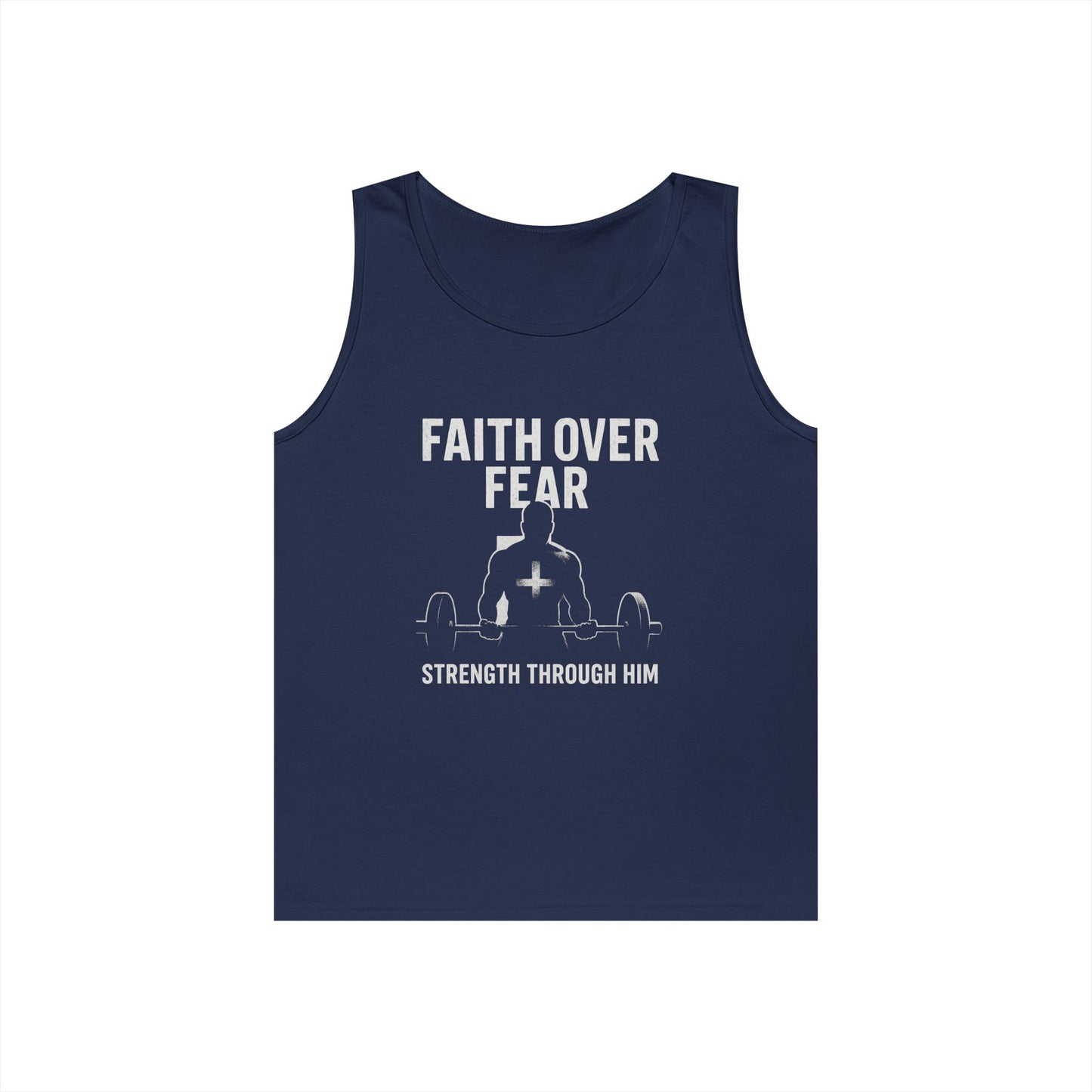 Faith Over Fear Tank Top | Inspirational Gym Wear | Unisex Fitness Apparel | Motivational Workout Gear | Strength Through Him