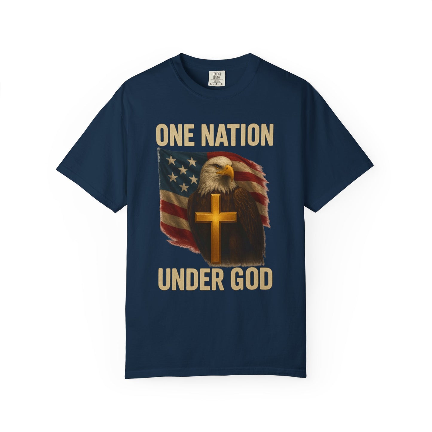 Patriotic Christian Eagle T-Shirt, Unisex Tee, American Flag Shirt, One Nation Under God Apparel, Independence Day Gift