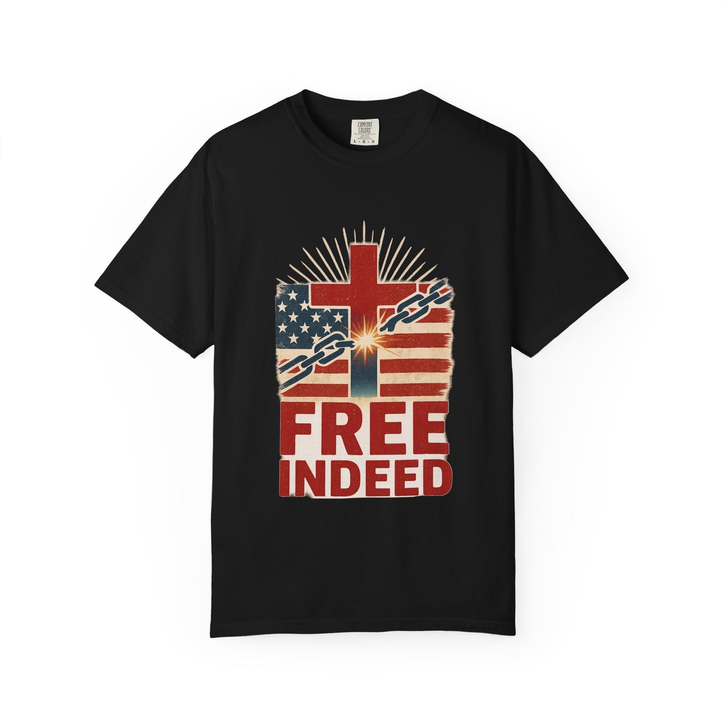 Christian Freedom Unisex T-shirt, Garment-Dyed Tee, Inspirational Gift, Faith-Based Apparel, July 4th Celebration Shirt