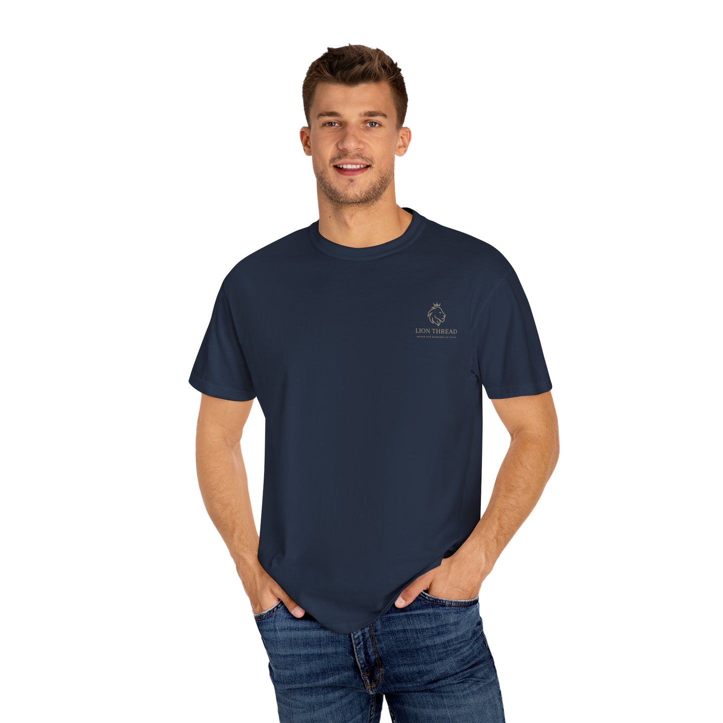 Faith-Inspired Garment-Dyed T-Shirt - Jesus Over Everything, Christian Tee, Inspirational Top, Religious Gift, Everyday Wear
