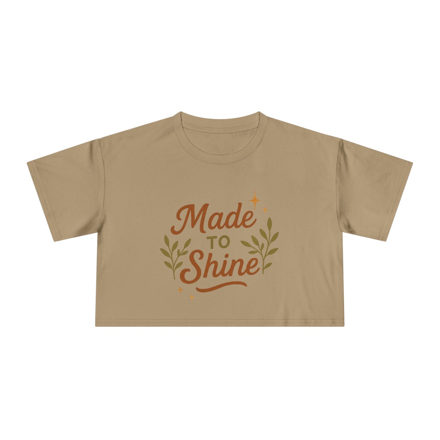 Women's Crop Tee - "Made to Shine" Inspirational Top, Casual Summer Wear, Trendy Gift for Her, Motivational Shirt, Eco-Friendly Fashion