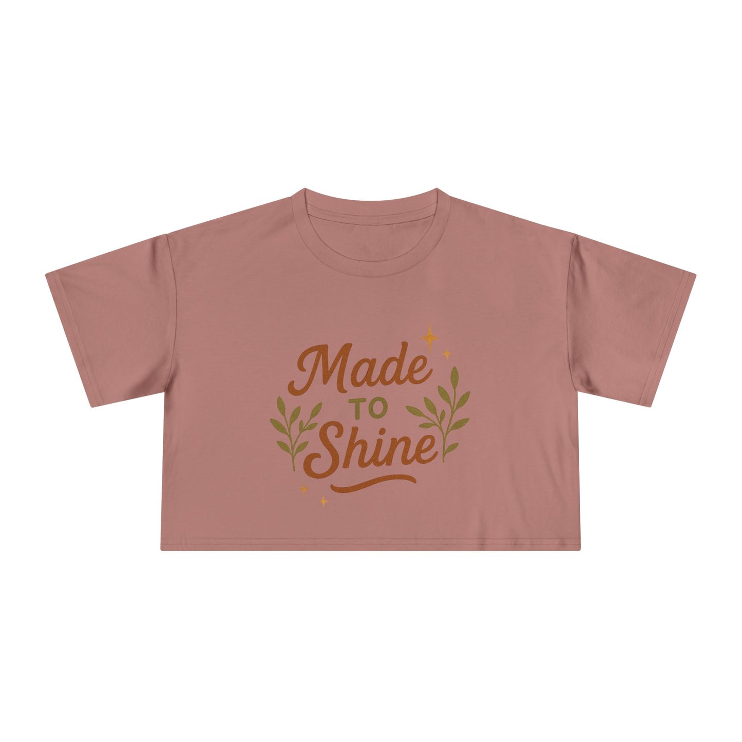 Women's Crop Tee - "Made to Shine" Inspirational Top, Casual Summer Wear, Trendy Gift for Her, Motivational Shirt, Eco-Friendly Fashion