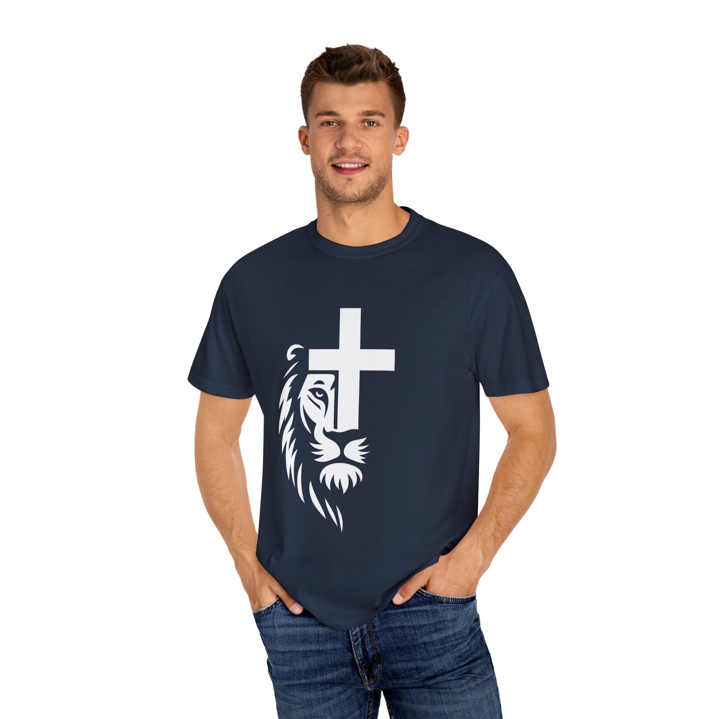 Faith-Inspired Lion T-Shirt, Christian Apparel, Unisex Tee, Spiritual Gift, Casual Wear, Unique Religious Shirt