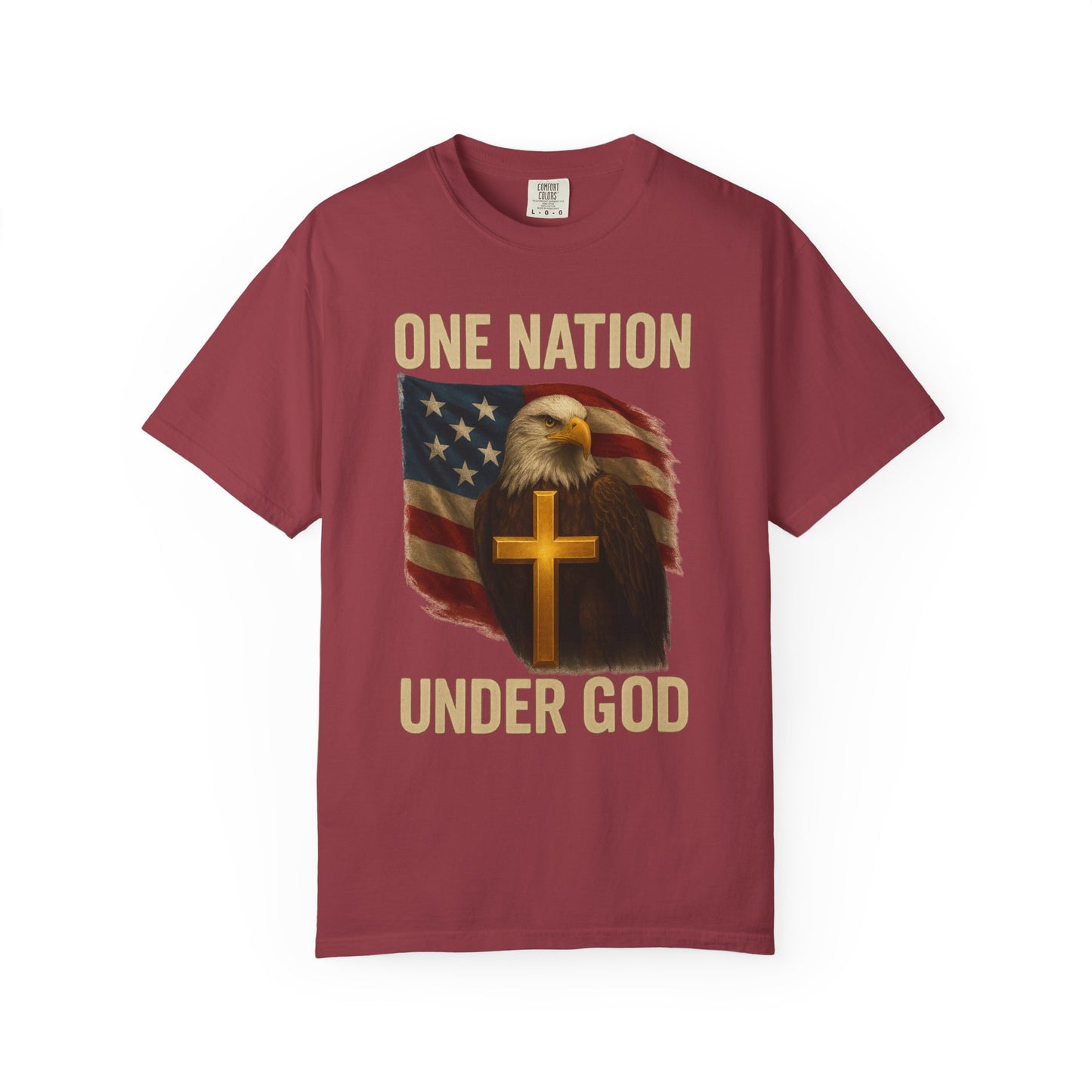 Patriotic Christian Eagle T-Shirt, Unisex Tee, American Flag Shirt, One Nation Under God Apparel, Independence Day Gift