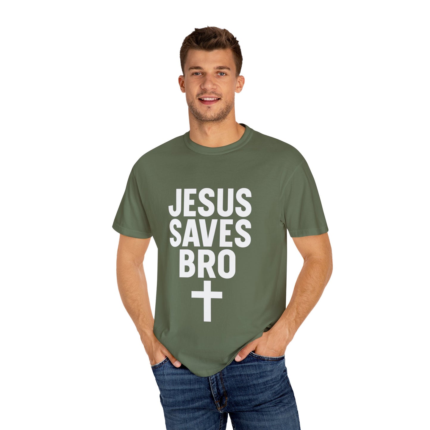 Copy of Jesus Saves Bro T-Shirt | Unisex Garment-Dyed Tee | Faith-Based Apparel, Christian T-Shirt, Casual Wear, Gift for Friends