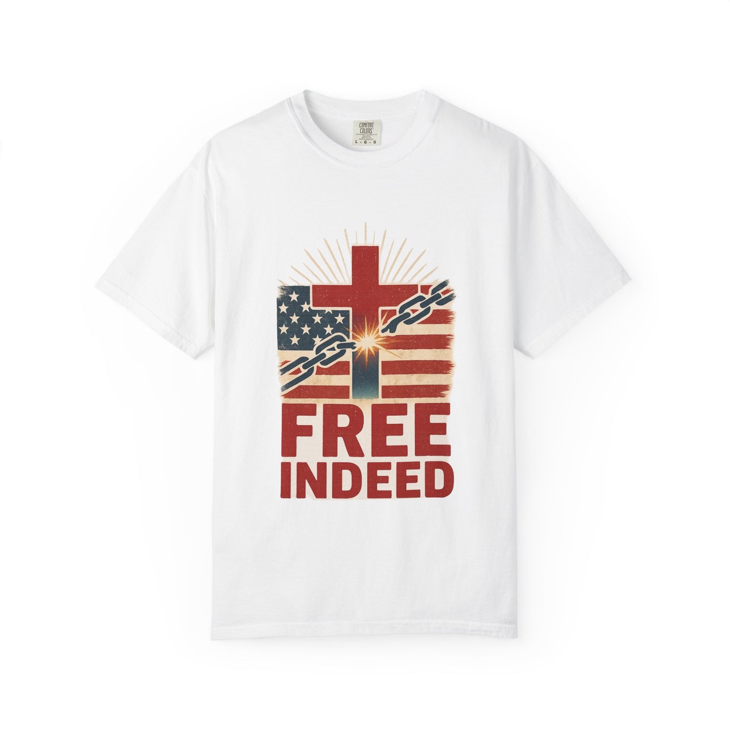 Christian Freedom Unisex T-shirt, Garment-Dyed Tee, Inspirational Gift, Faith-Based Apparel, July 4th Celebration Shirt