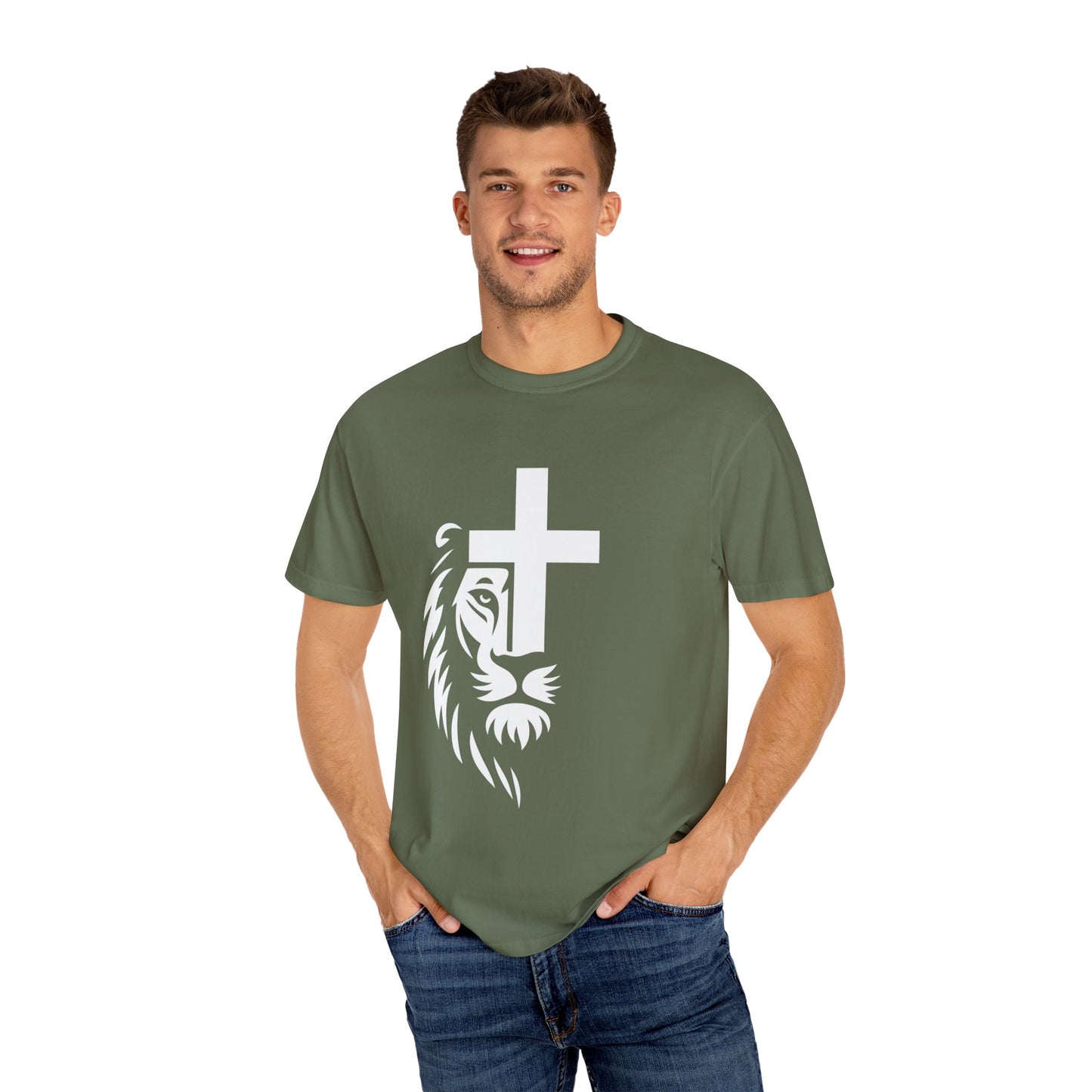 Faith-Inspired Lion T-Shirt, Christian Apparel, Unisex Tee, Spiritual Gift, Casual Wear, Unique Religious Shirt