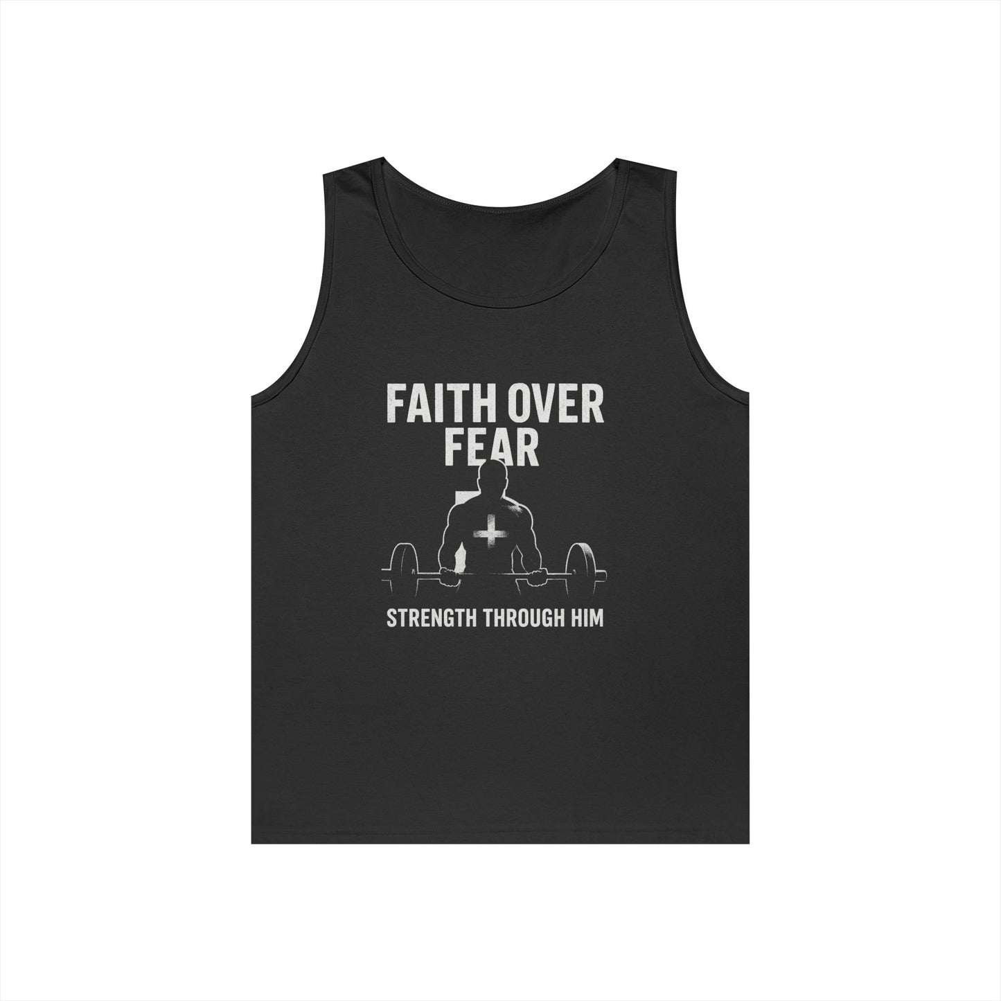 Faith Over Fear Tank Top | Inspirational Gym Wear | Unisex Fitness Apparel | Motivational Workout Gear | Strength Through Him