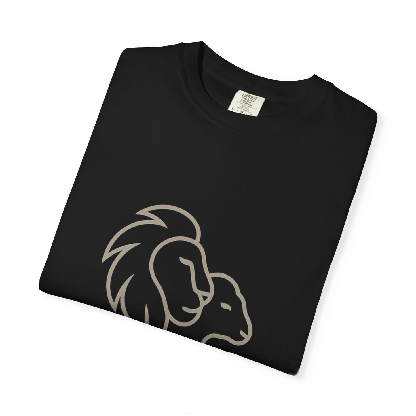 Garment-Dyed T-shirt with Inspirational Lion Design, Unisex Graphic Tee, Comfortable Casual Wear, Perfect Gift, Nature Lover Apparel