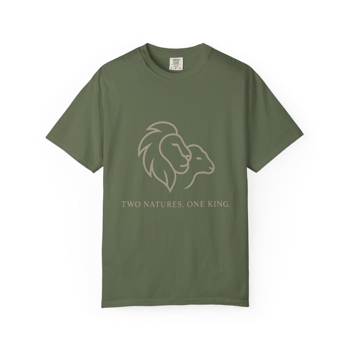 Garment-Dyed T-shirt with Inspirational Lion Design, Unisex Graphic Tee, Comfortable Casual Wear, Perfect Gift, Nature Lover Apparel