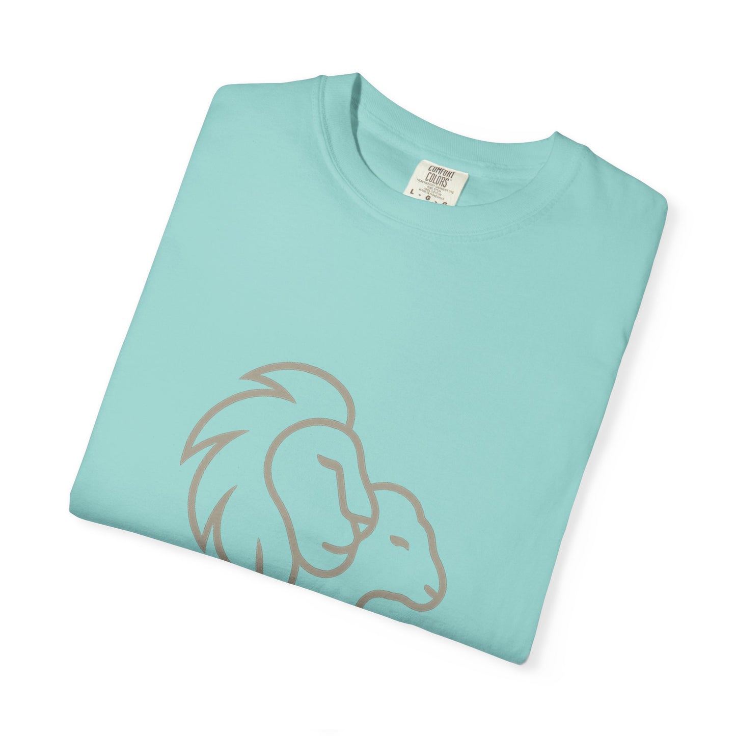 Garment-Dyed T-shirt with Inspirational Lion Design, Unisex Graphic Tee, Comfortable Casual Wear, Perfect Gift, Nature Lover Apparel