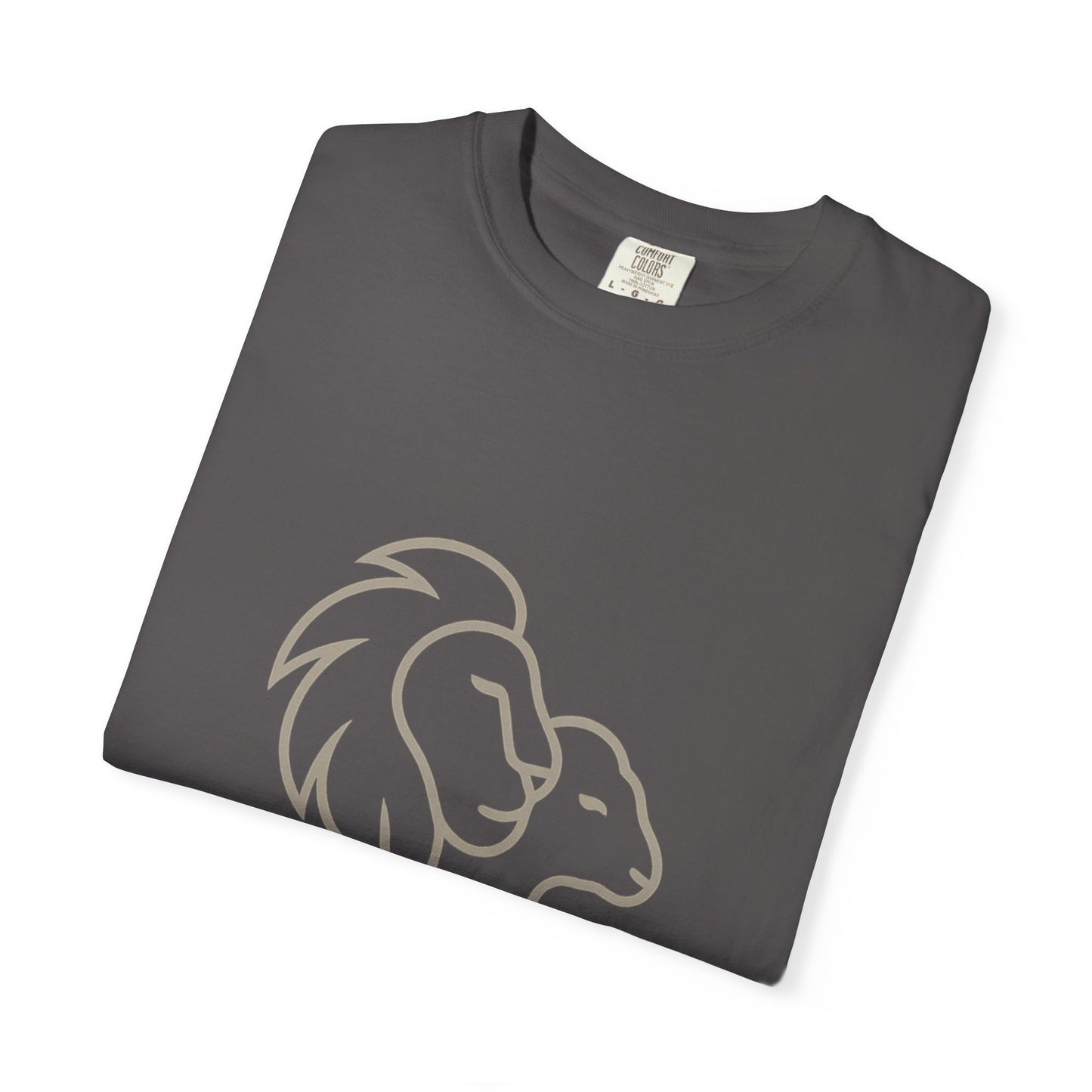 Garment-Dyed T-shirt with Inspirational Lion Design, Unisex Graphic Tee, Comfortable Casual Wear, Perfect Gift, Nature Lover Apparel