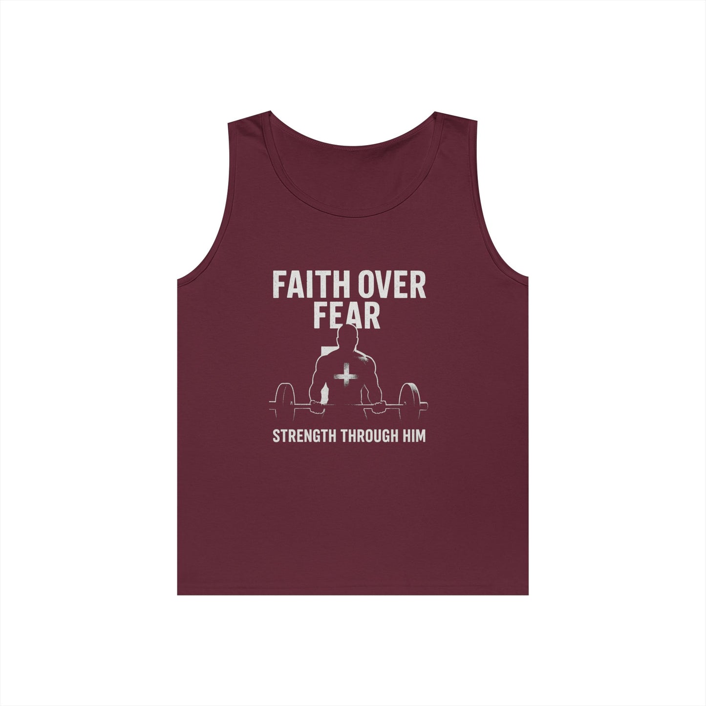 Faith Over Fear Tank Top | Inspirational Gym Wear | Unisex Fitness Apparel | Motivational Workout Gear | Strength Through Him