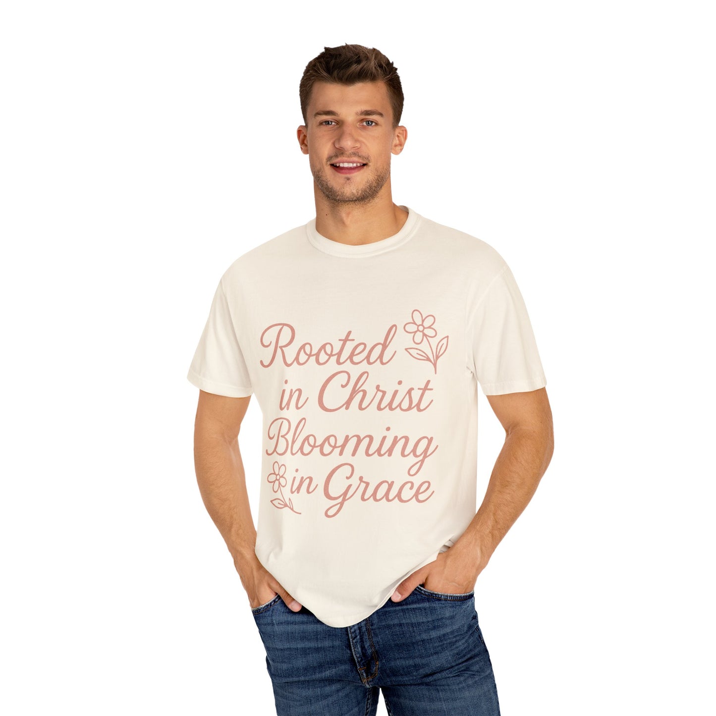 Inspirational Christian T-Shirt | Rooted in Christ, Blooming in Grace | Faith Apparel, Christian Gifts, Unisex Tees, Casual Wear