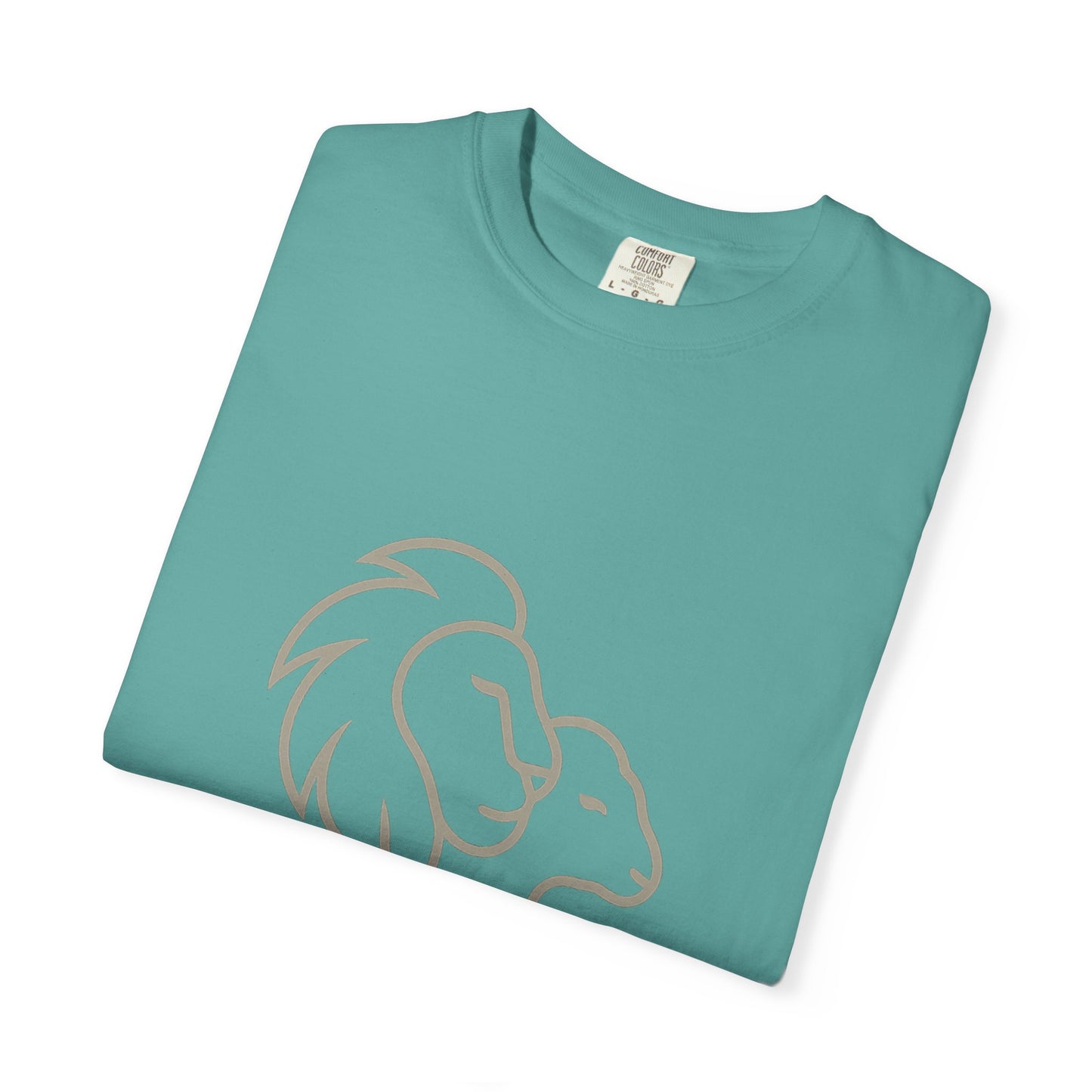 Garment-Dyed T-shirt with Inspirational Lion Design, Unisex Graphic Tee, Comfortable Casual Wear, Perfect Gift, Nature Lover Apparel