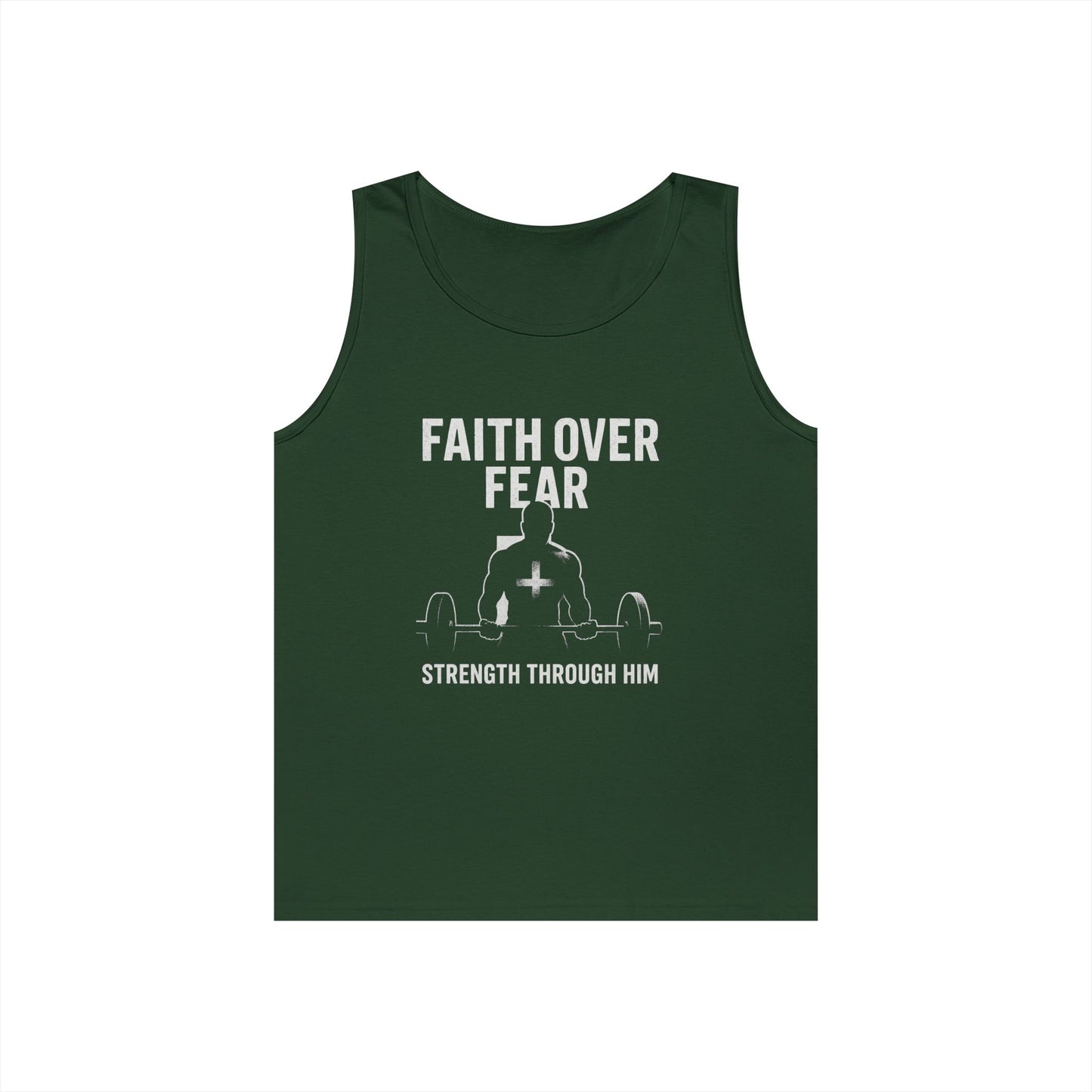 Faith Over Fear Tank Top | Inspirational Gym Wear | Unisex Fitness Apparel | Motivational Workout Gear | Strength Through Him