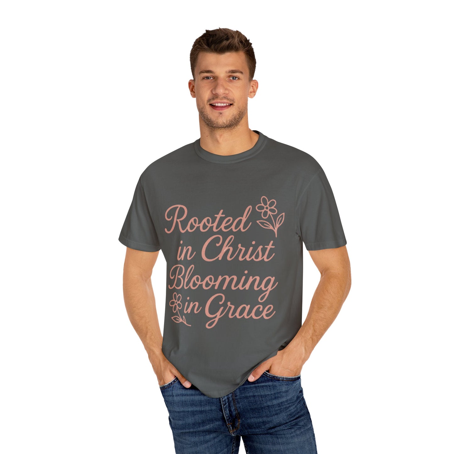 Inspirational Christian T-Shirt | Rooted in Christ, Blooming in Grace | Faith Apparel, Christian Gifts, Unisex Tees, Casual Wear
