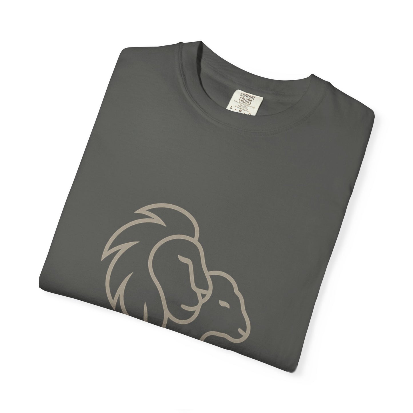 Garment-Dyed T-shirt with Inspirational Lion Design, Unisex Graphic Tee, Comfortable Casual Wear, Perfect Gift, Nature Lover Apparel