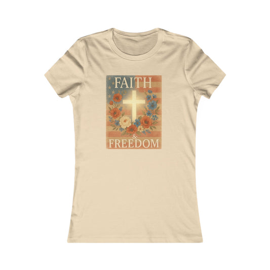 Faith & Freedom Women's Tee | Inspirational Graphic T-Shirt for Faith-Lovers, Casual Wear, Gift for Moms, Christian Apparel, Vintage Design