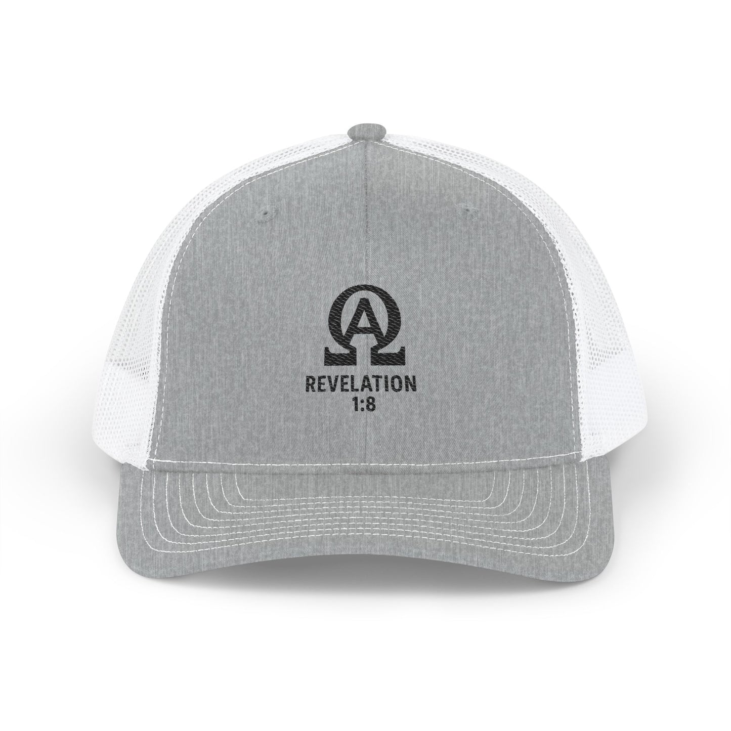 Stylish Snapback Trucker Cap - Revelation 1:8 Embroidery, Casual Hat, Gift for Him/Her, Outdoor Events, Faith-Inspired Accessory